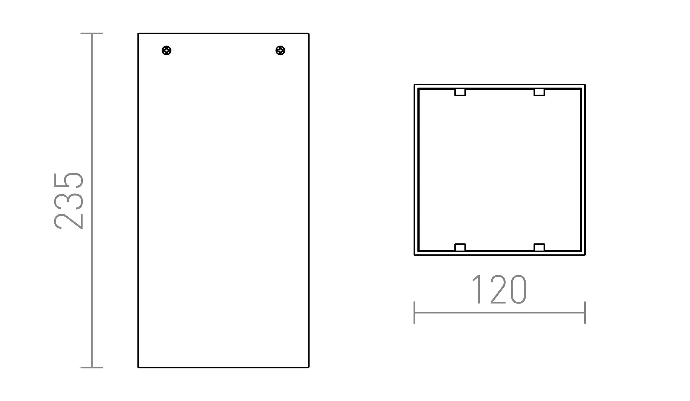MEA tak fyrkantig lampa - Product sketch
