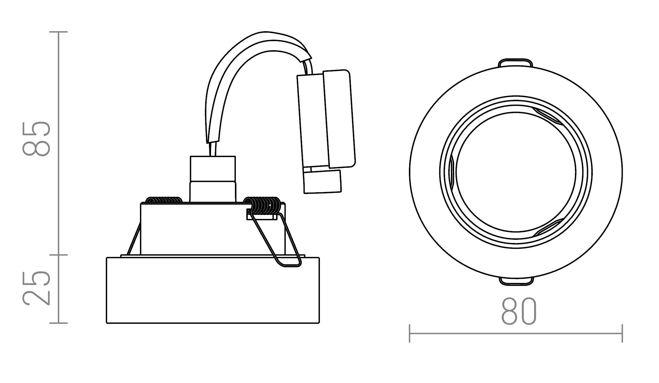 BIANCA R vgradna lampa - Product sketch