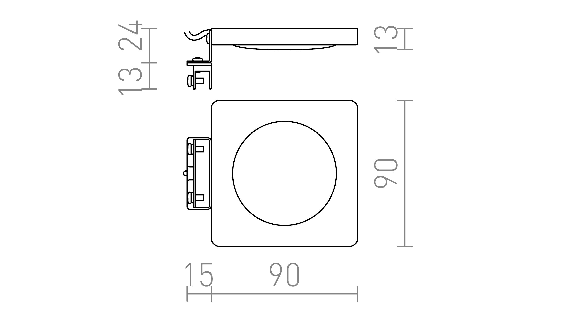 YOLO SQ deasupra oglinzi - Product sketch