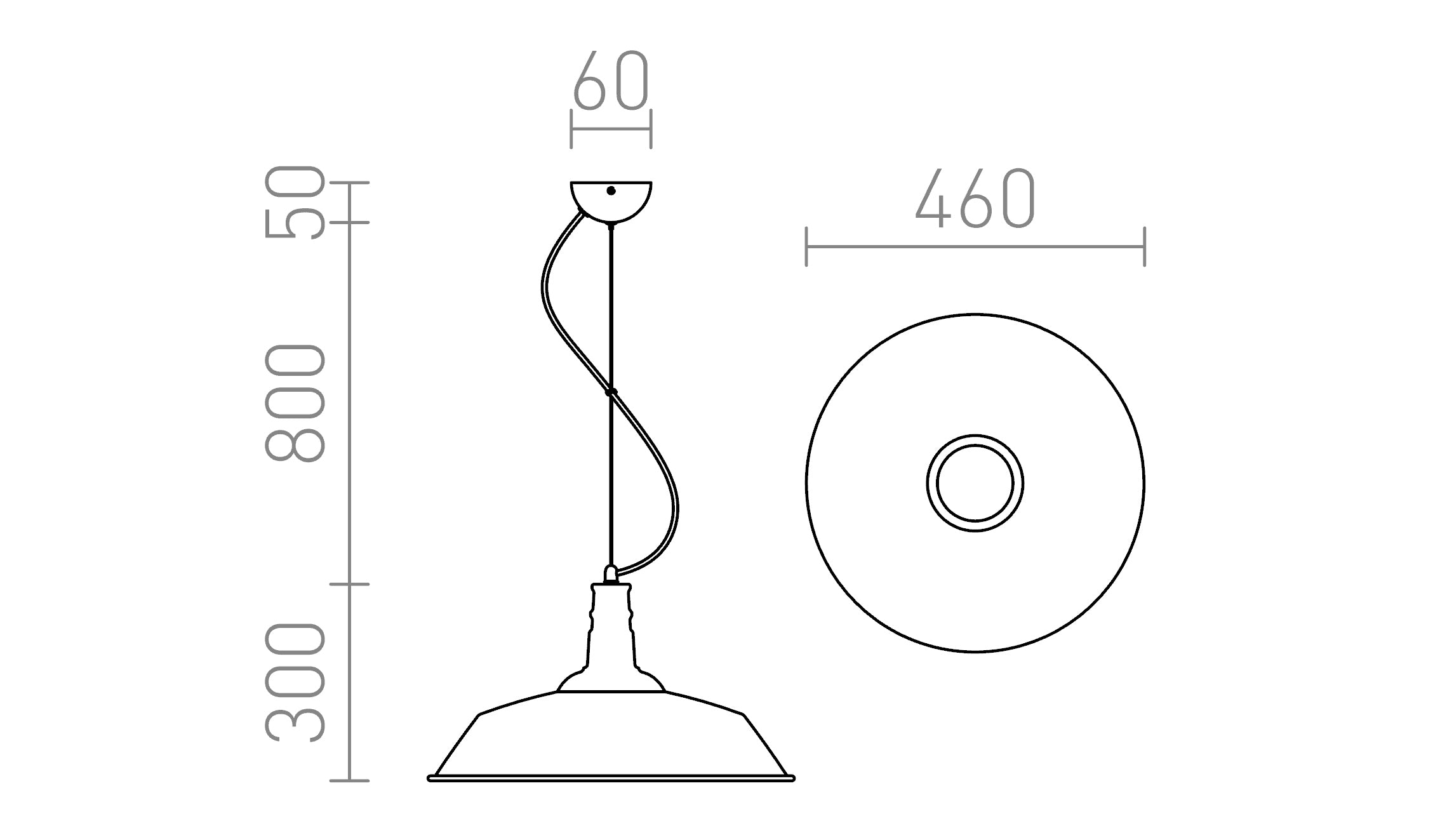GOLDIE 46 colgante lámpara - Product sketch