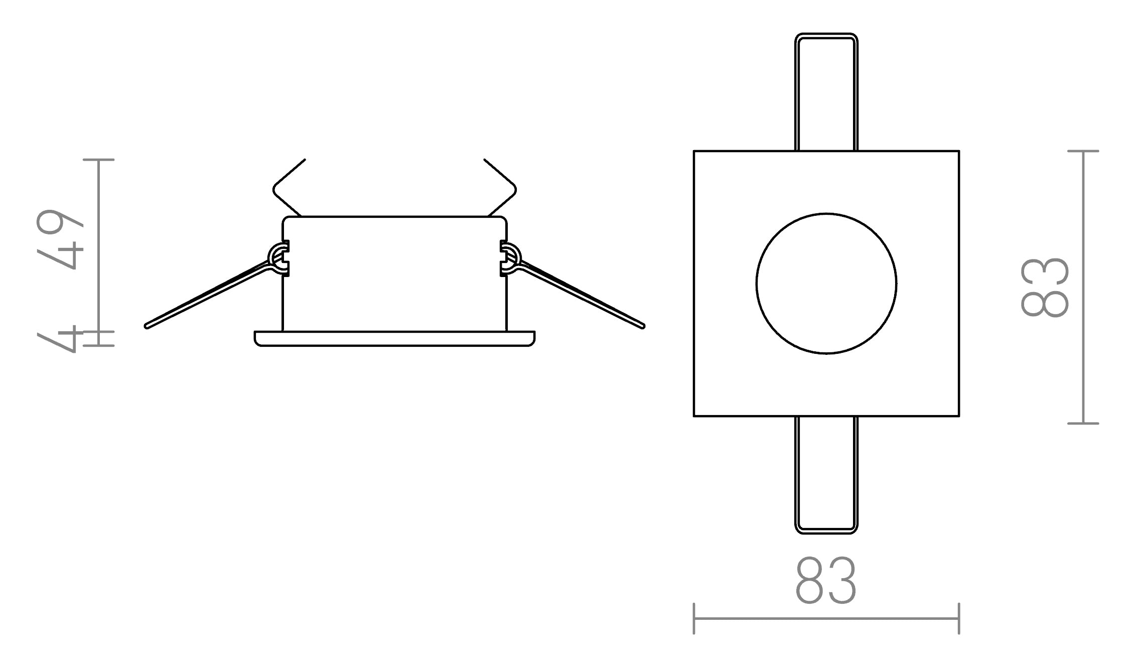 SPLASH SQ upotettu lamppu - Product sketch
