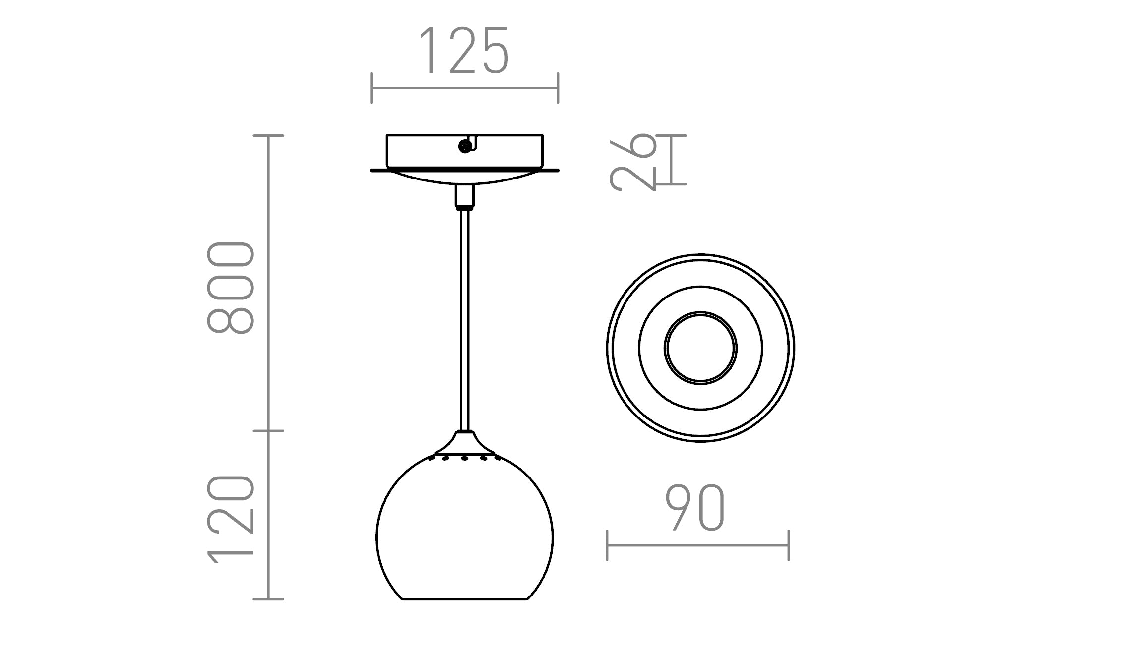 DESTY I suspenso lâmpada - Product sketch