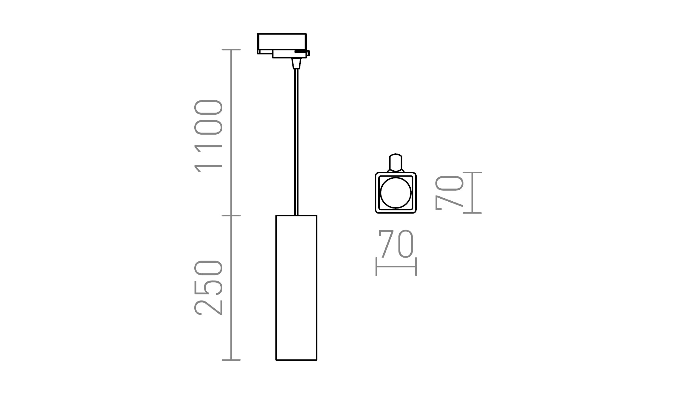 JACK RC för 3-fas skena - Product sketch