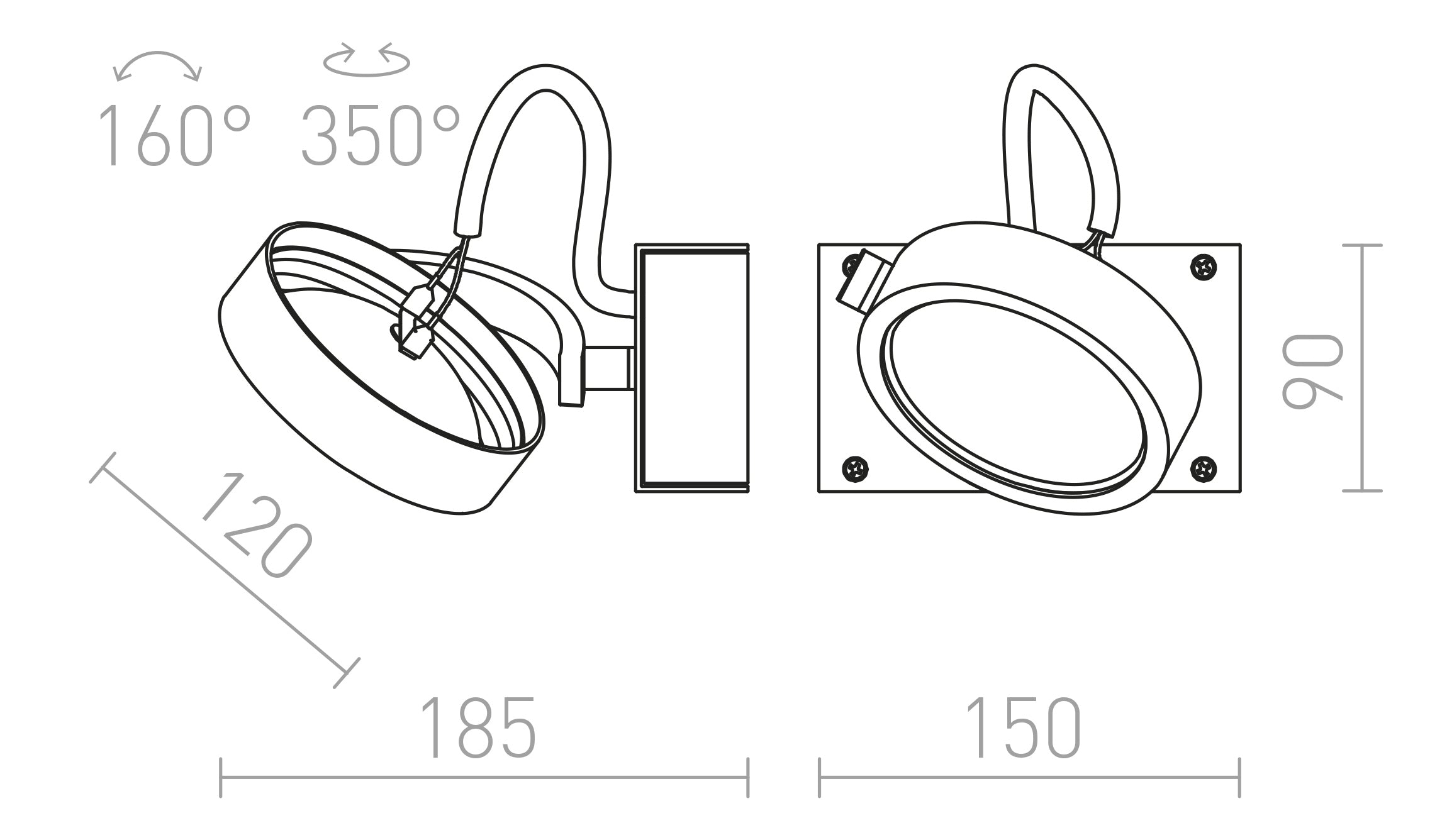 KELLY I стенна лампа - Product sketch