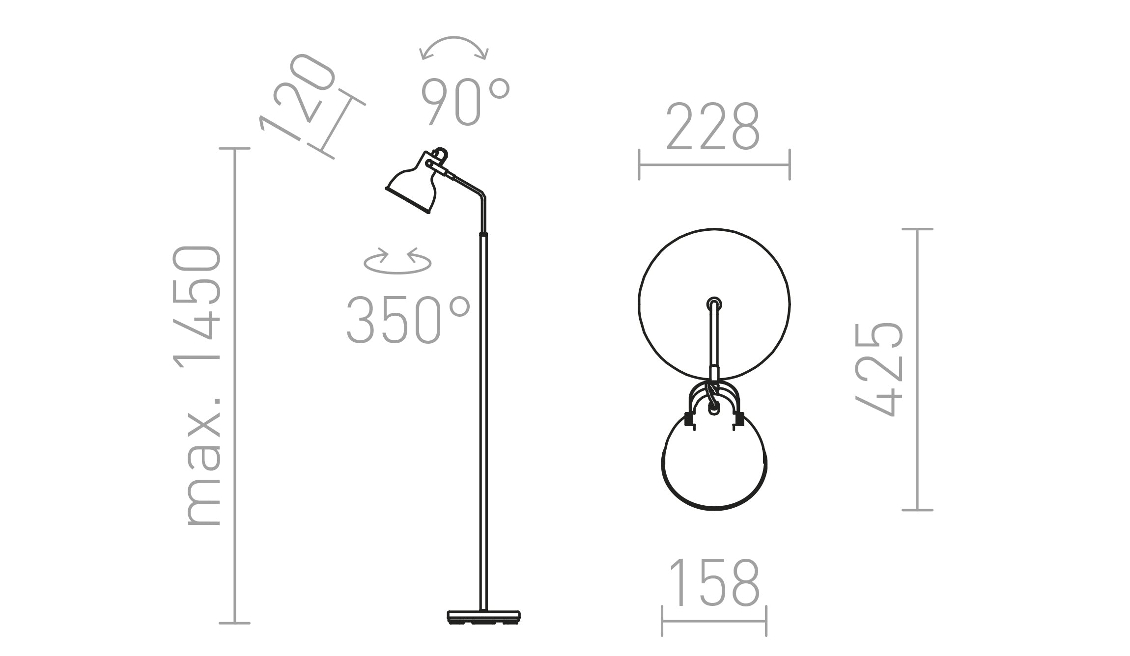 ROSITA de pé lâmpada - Product sketch