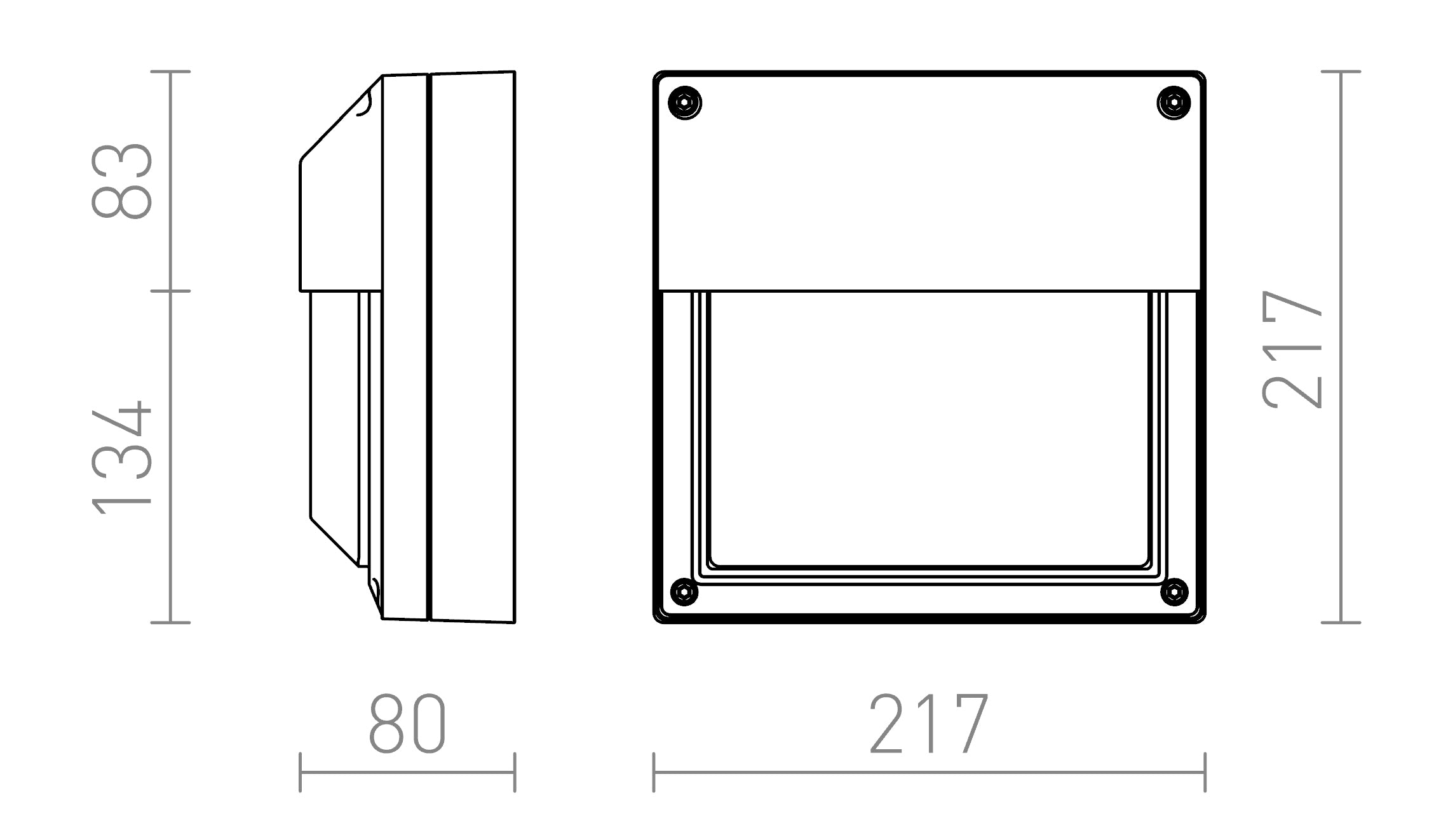 DELTA 215 zidna lampa - Product sketch