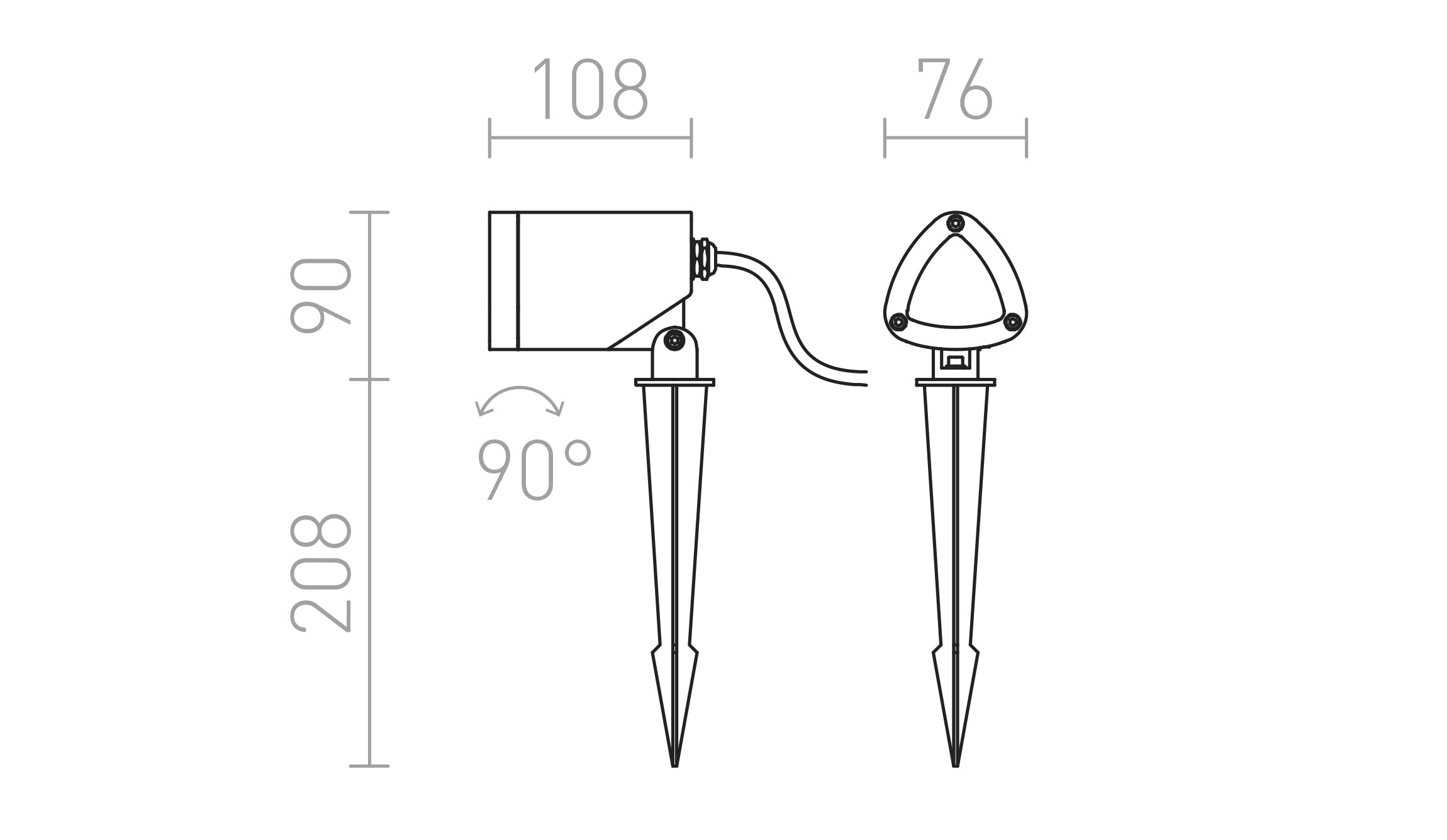 COSMO on spike lamp - Product sketch