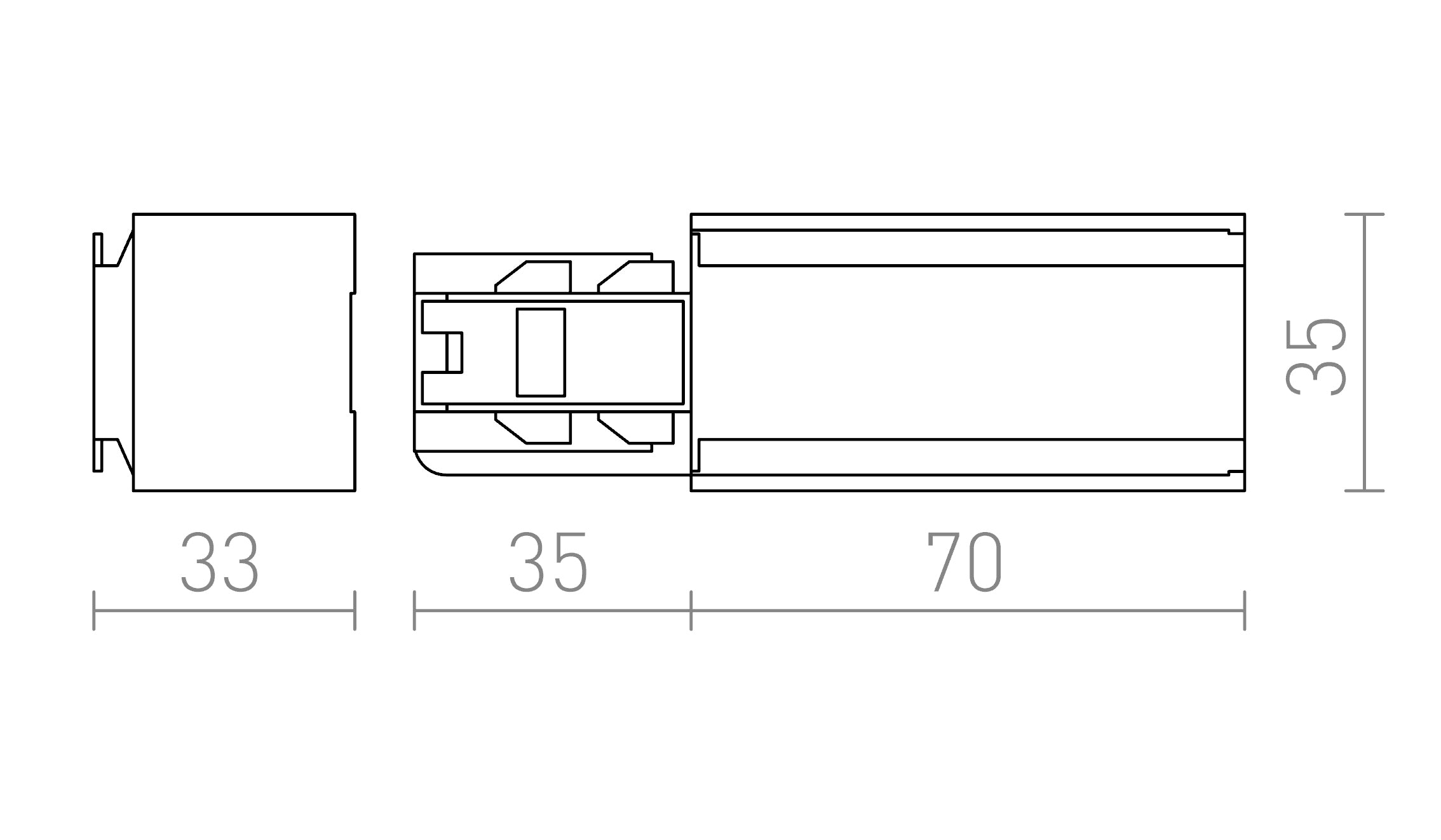 EUTRAC feed-in, δεξιά πολικότητα λαμπτήρας - Product sketch