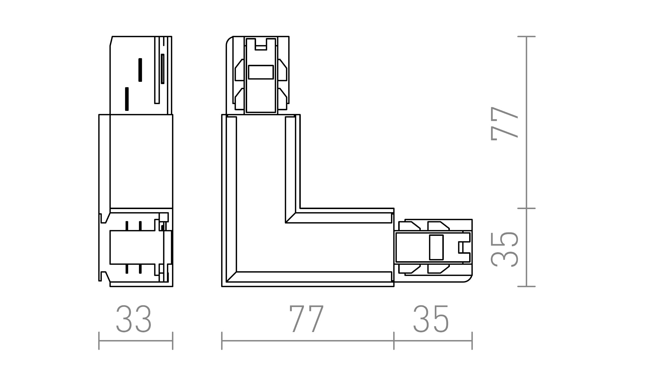 EUTRAC L connector inner polarity lamp - Product sketch