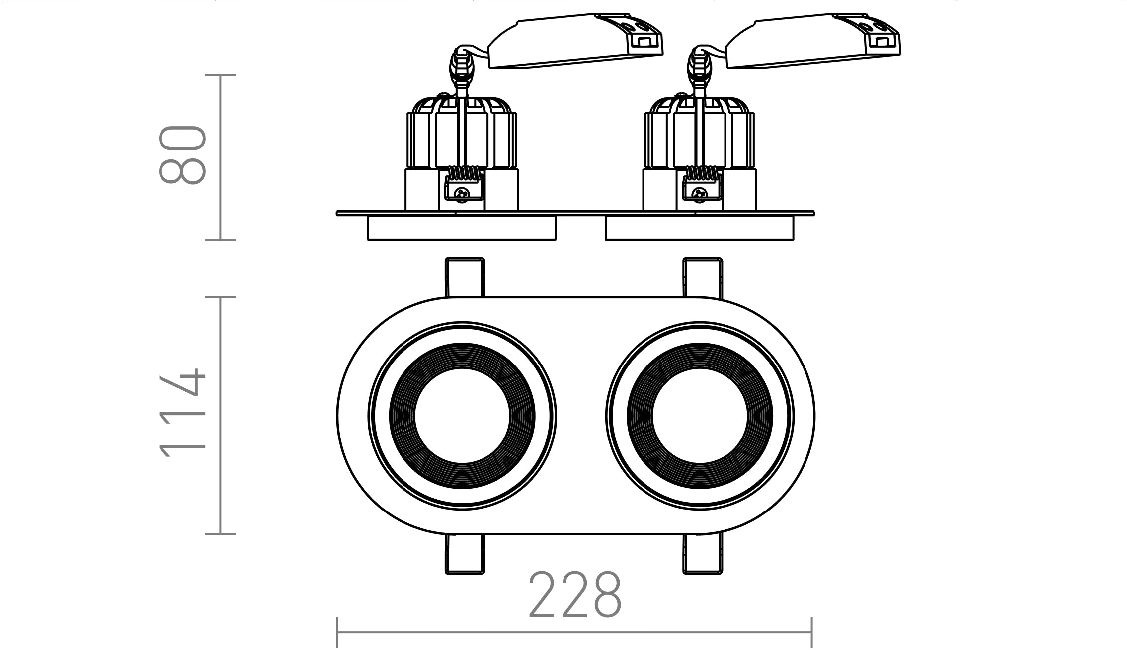 SHARM R II vgradna lampa - Product sketch