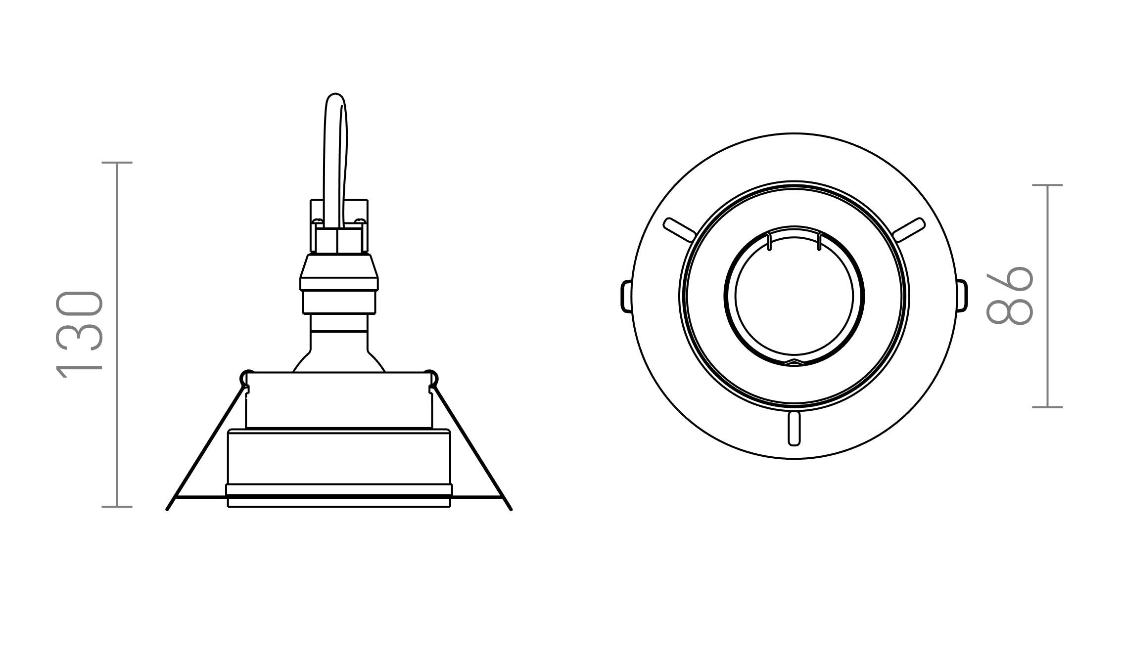 IPSO R фиксирана лампа - Product sketch