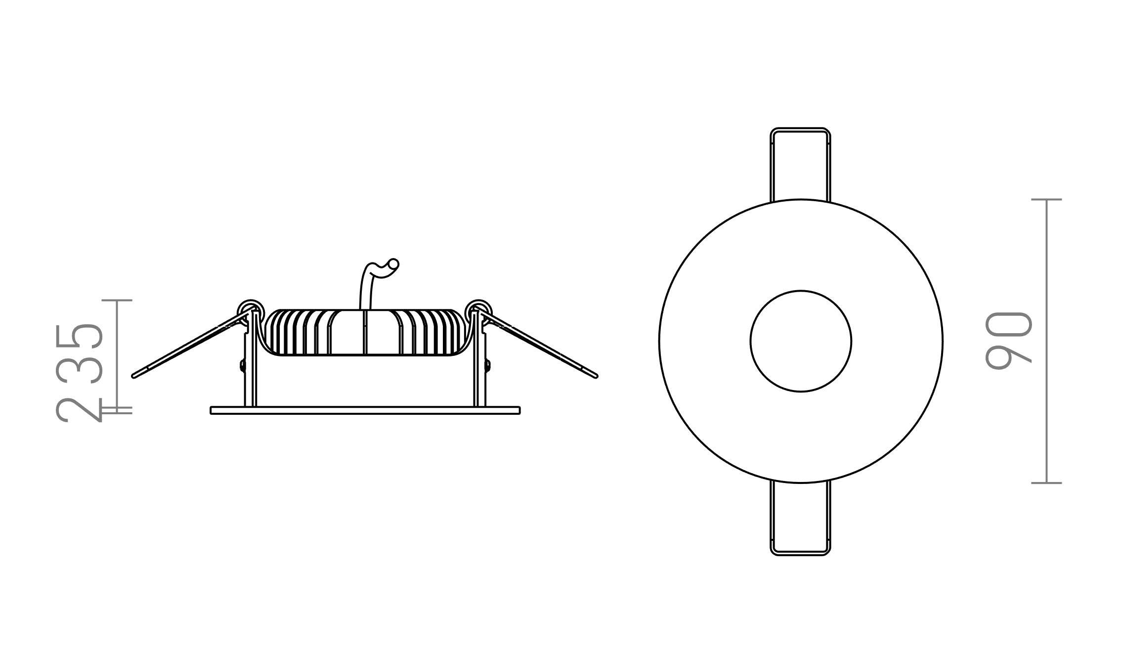 SPRAY 9 infälld lampa - Product sketch