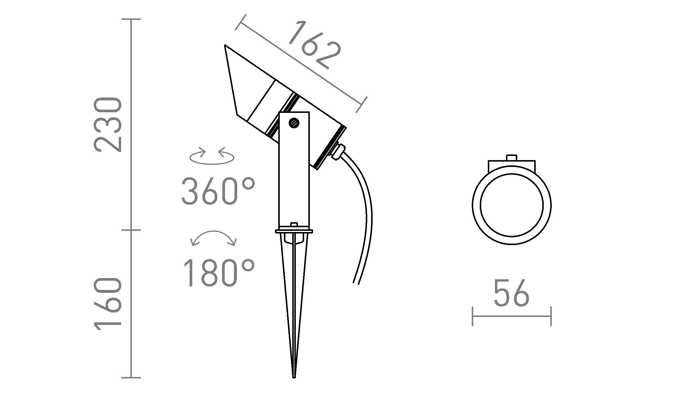 LORCA cu vârf lampă - Product sketch