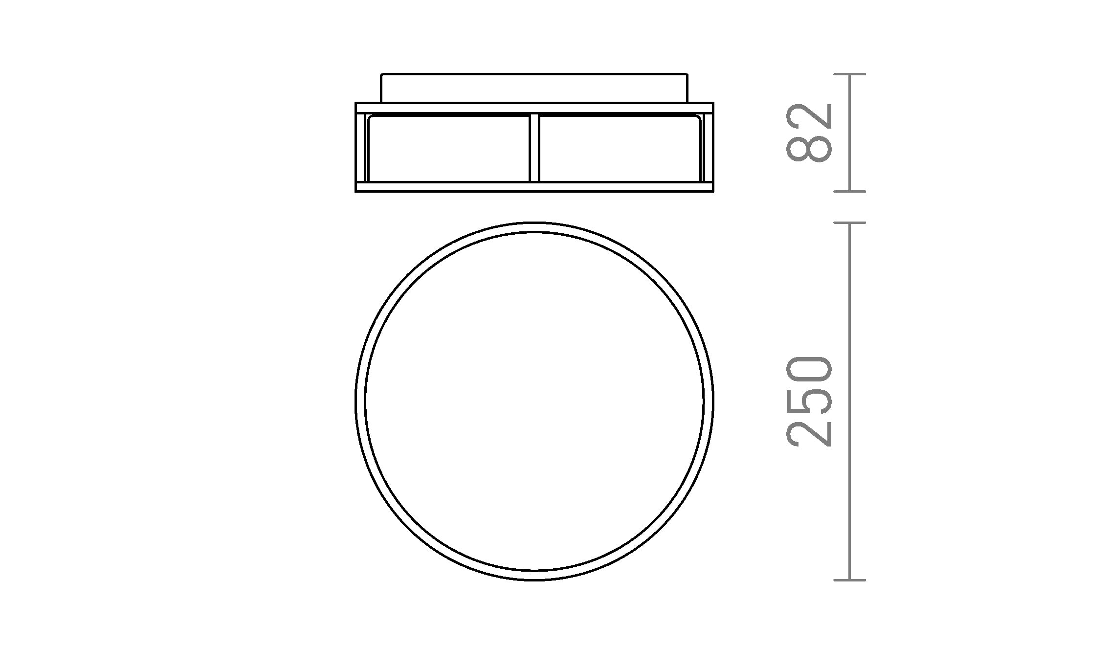 GRANDE LED 25 sufitowa lampa - Product sketch