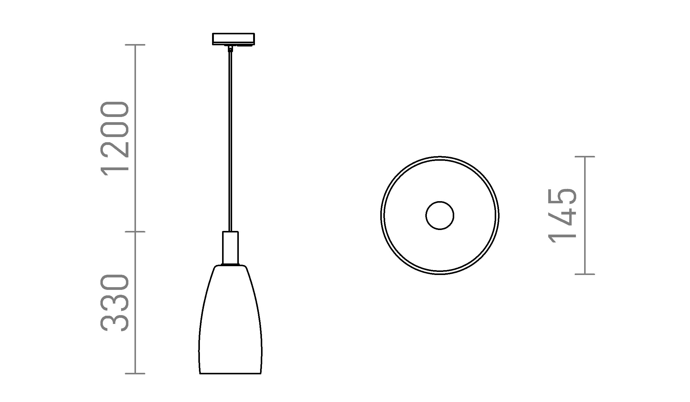 BELLINI L E14 za 1F tirni sistem viseča lampa - Product sketch