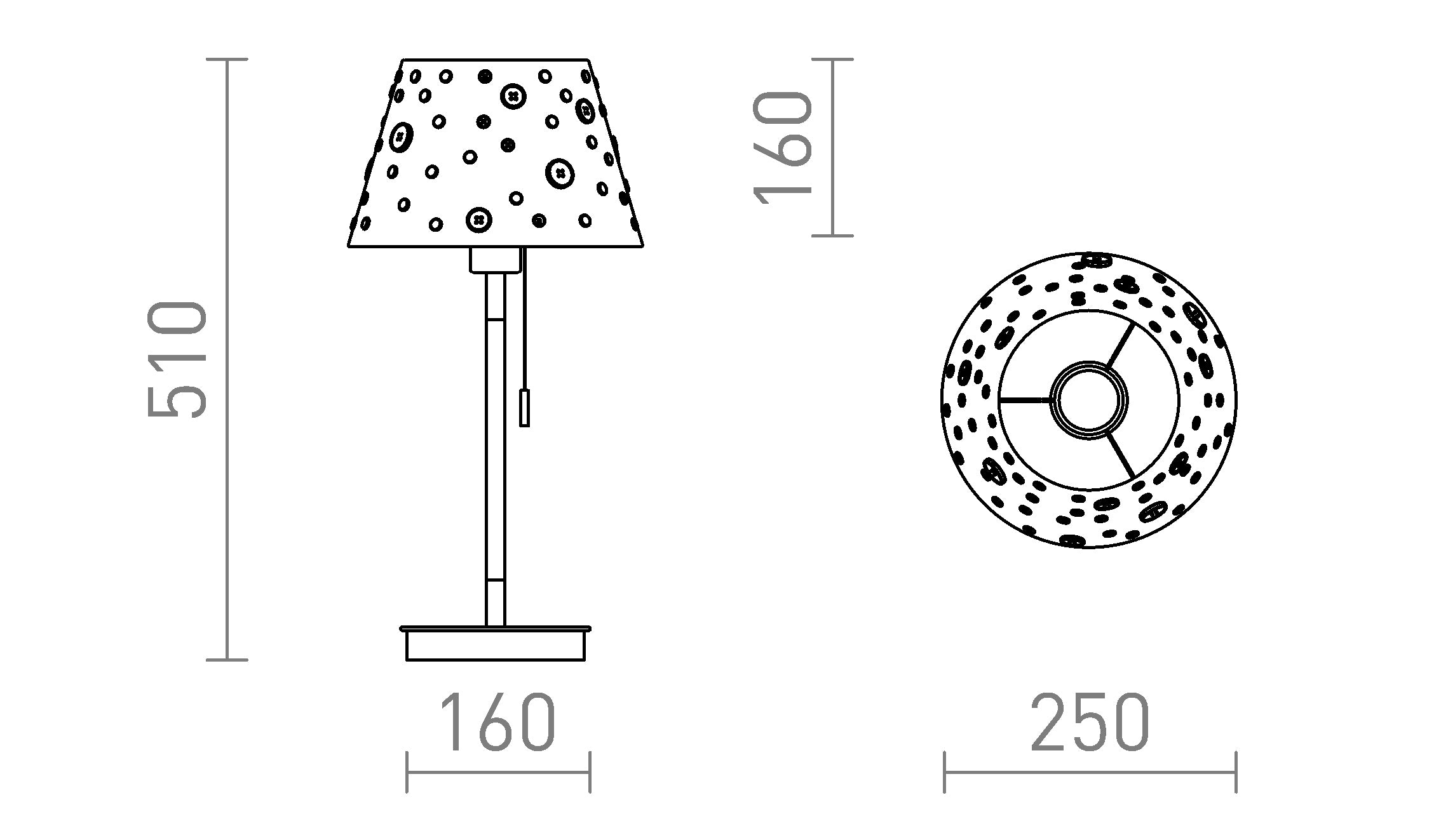 KEITH/DELISA настолна c USB - Product sketch