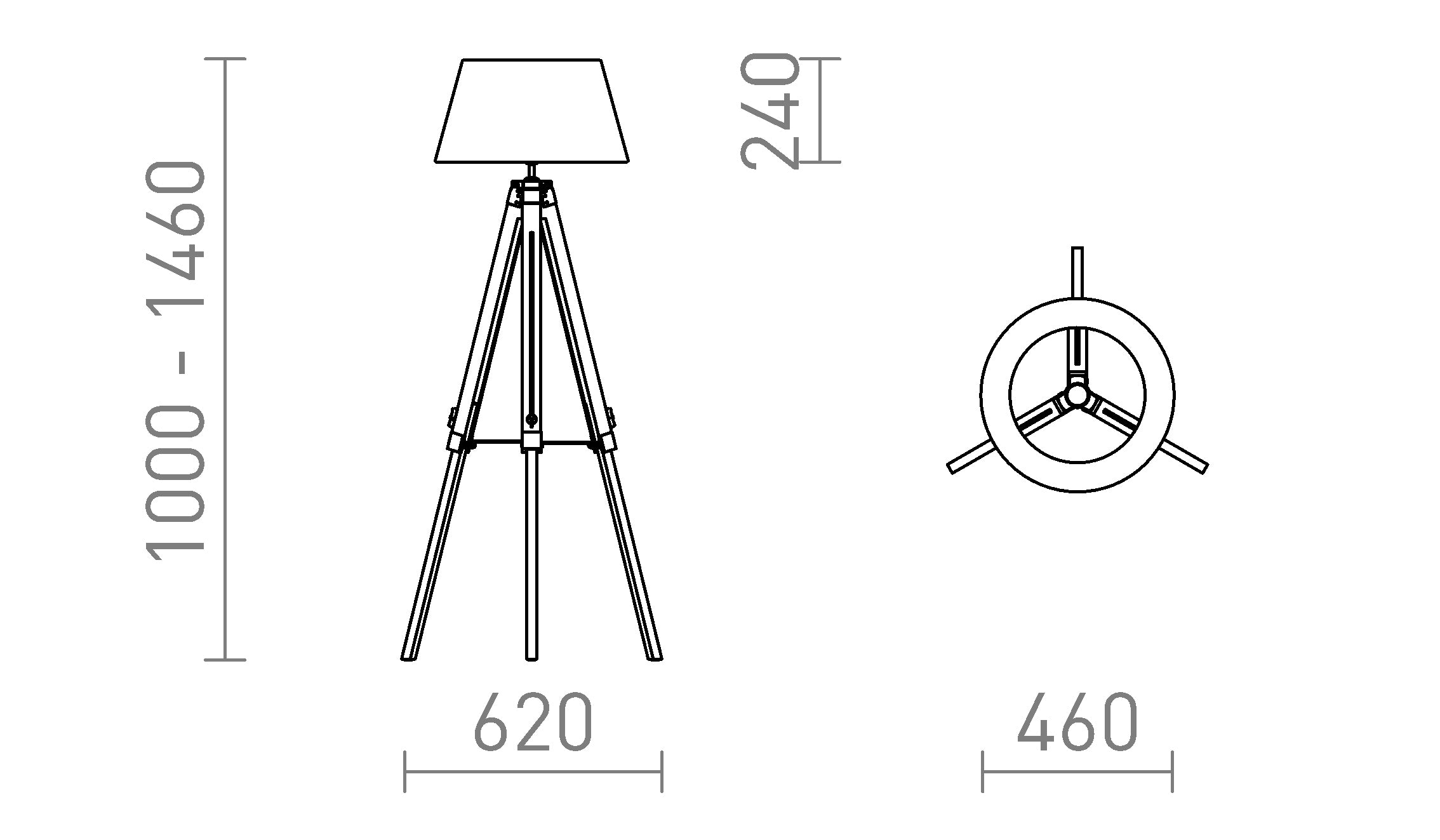 ALVIS/AMBITUS 46 подова лампа - Product sketch