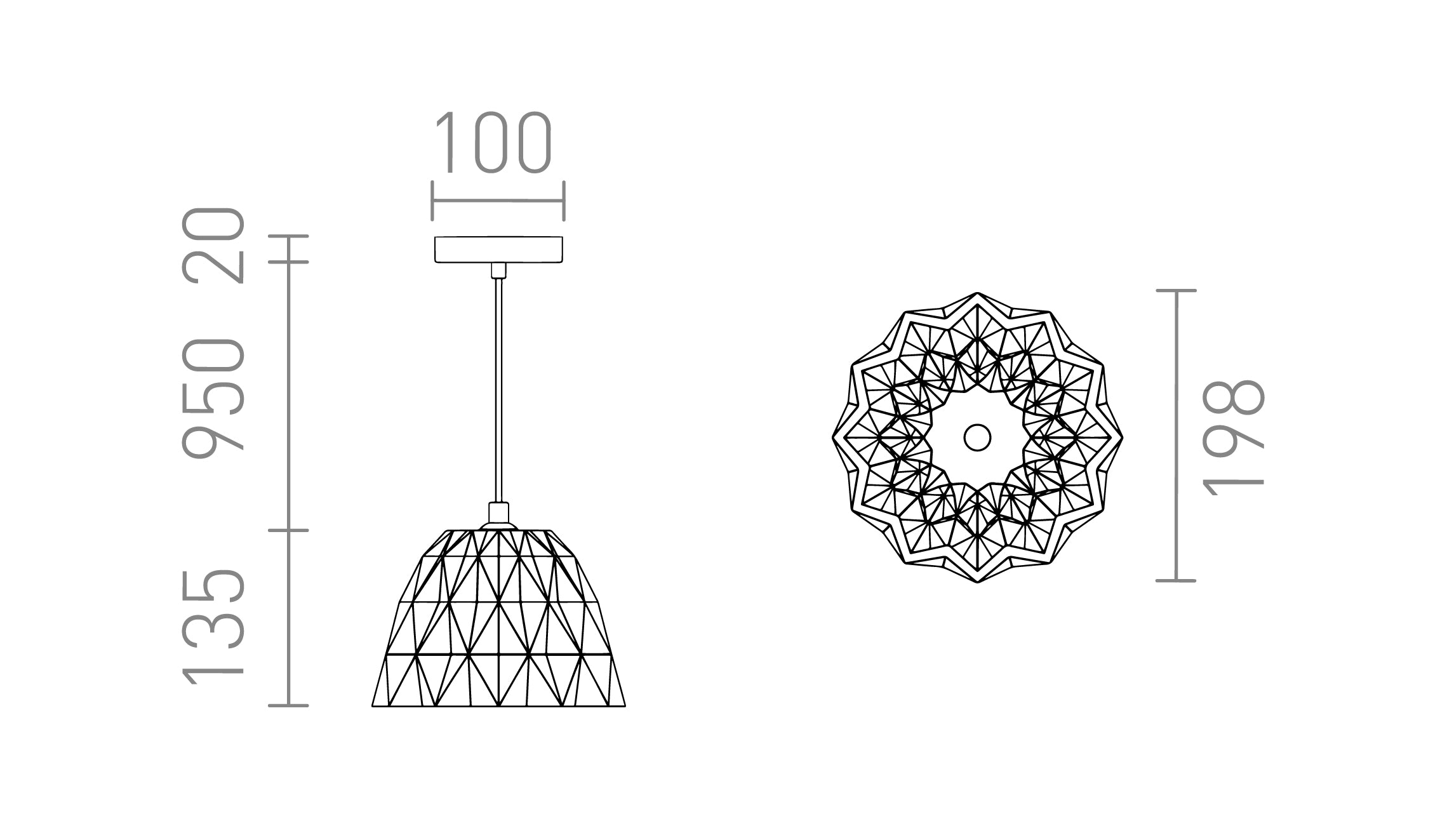 NAPLES wisząca lampa - Product sketch