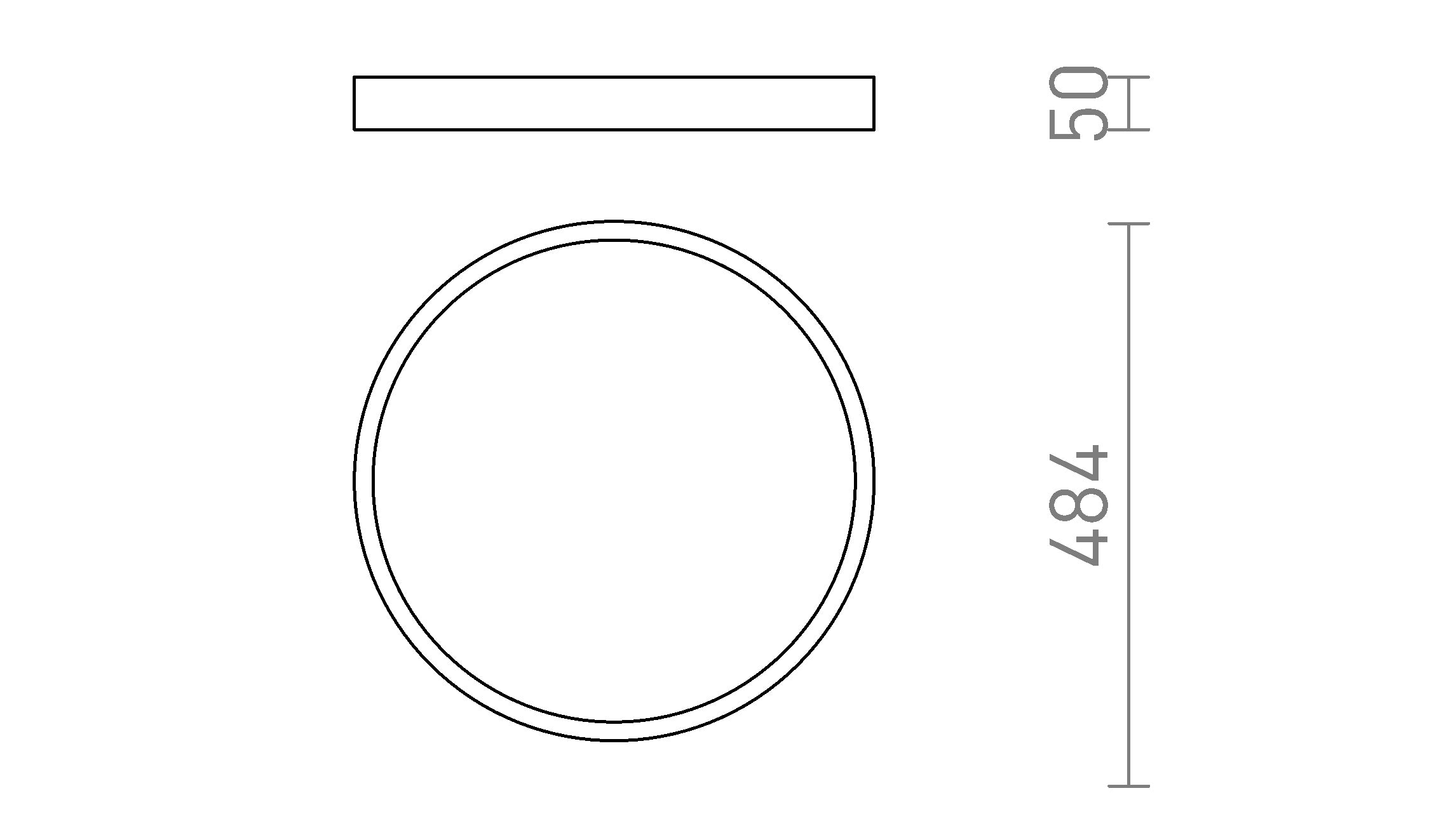 SOLEN 49 stropna lampa - Product sketch