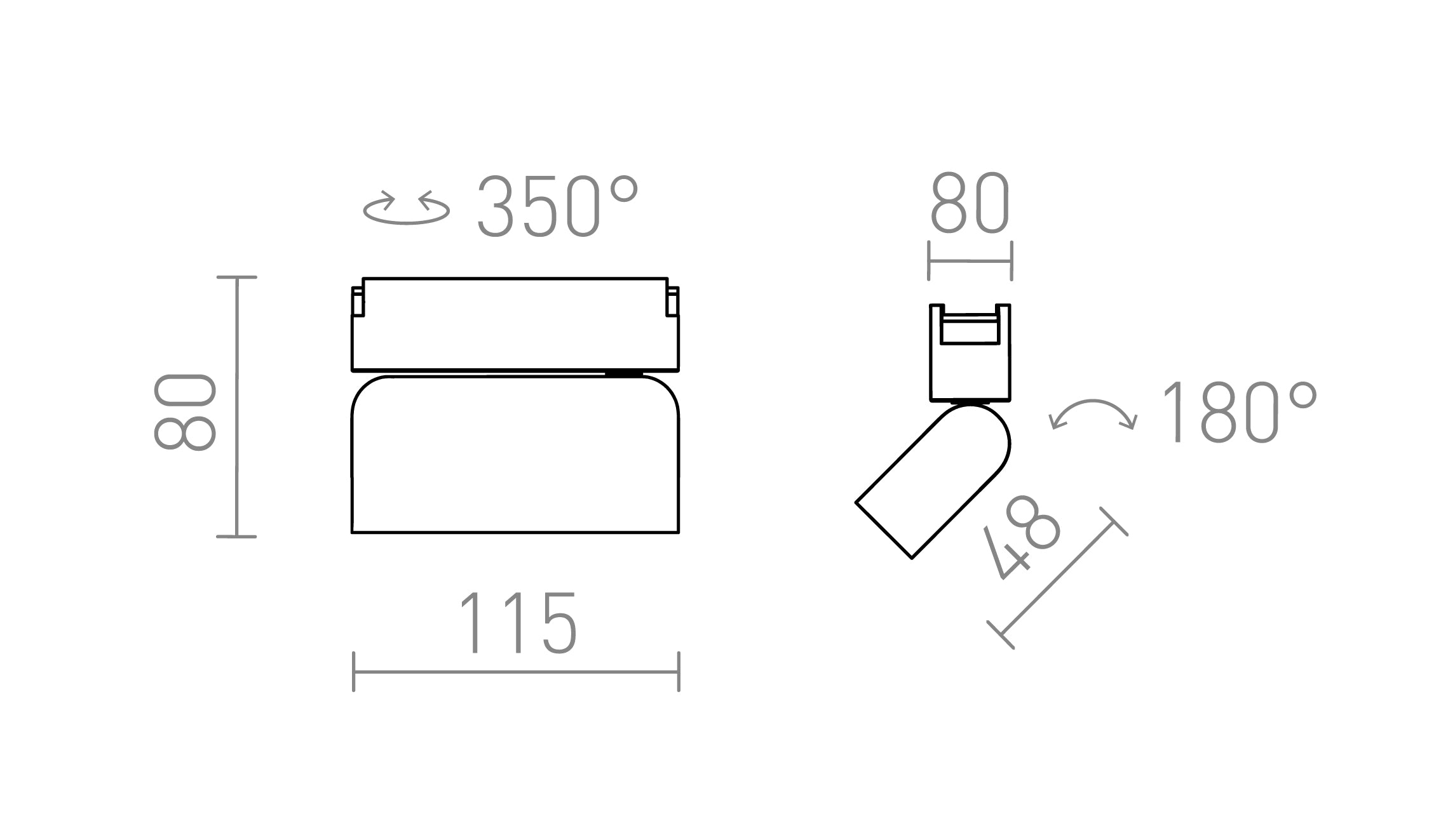 OXONIA 11 schwenkbare Leuchten fürs VEGA/WAVE System VEGA/WAVE - Product sketch
