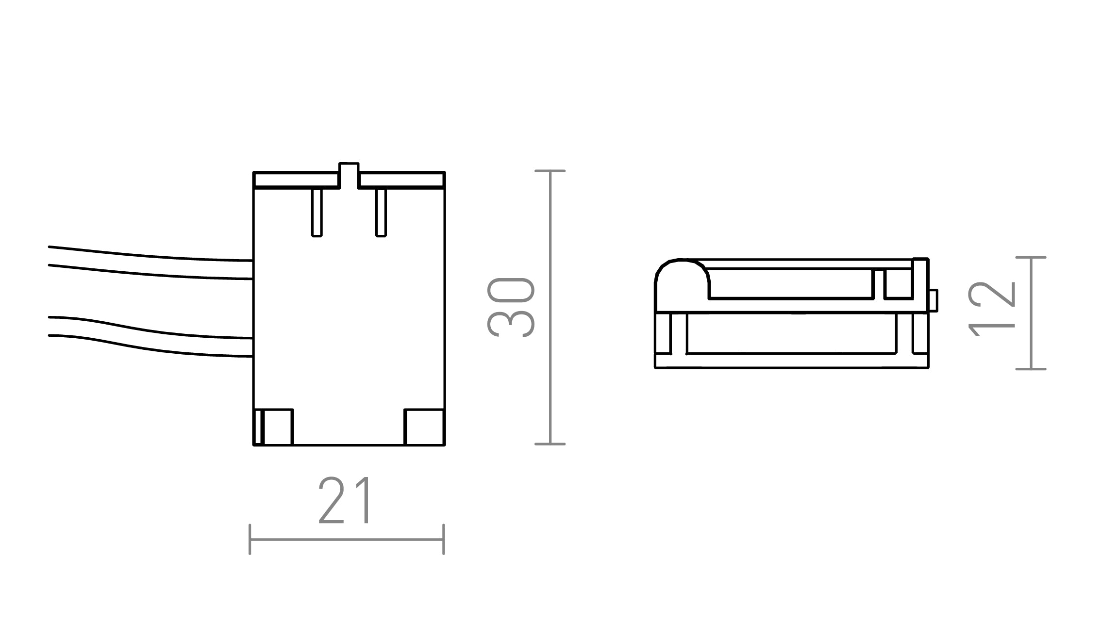 WAVE зареждане лампа - Product sketch