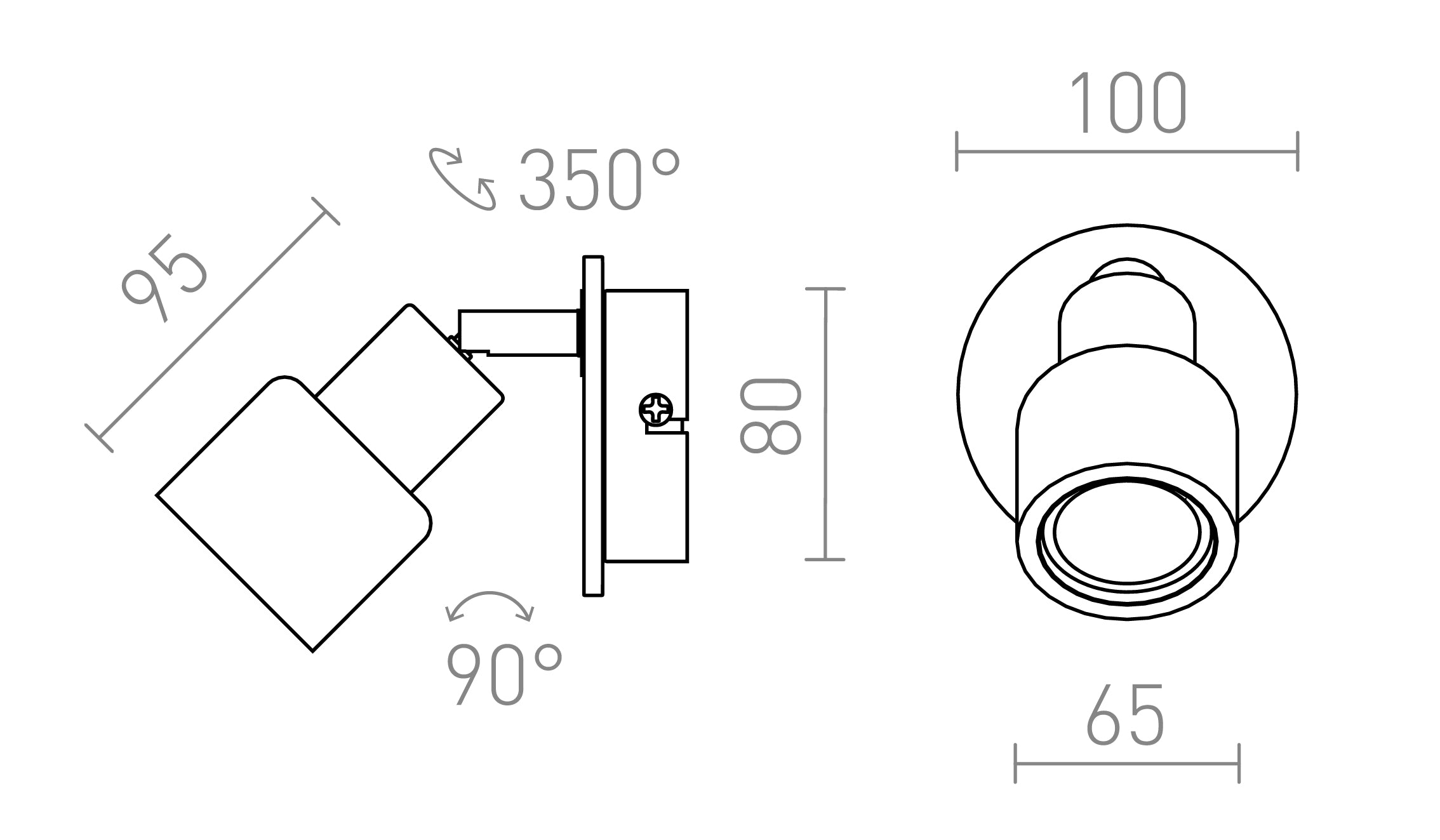 ASTRA stenska lampa - Product sketch
