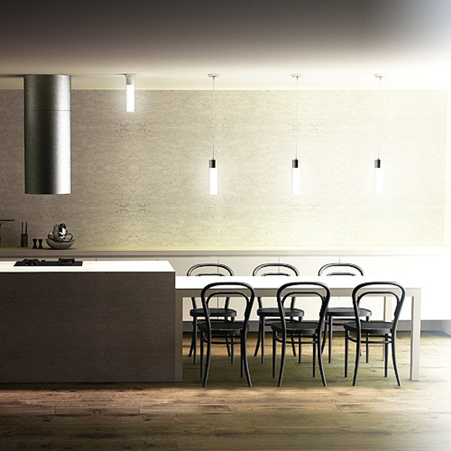 RENDL pendant lamp EIGHT pendant opal-colored glass/chrome 230V LED E27 11W R10493 4