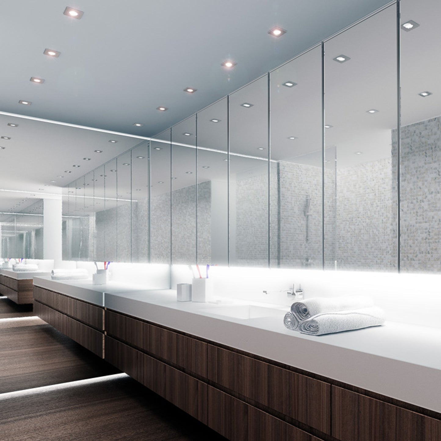 RENDL recessed light SPLASH SQ recessed chrome 230V LED GU10 8W IP65 R11735 3