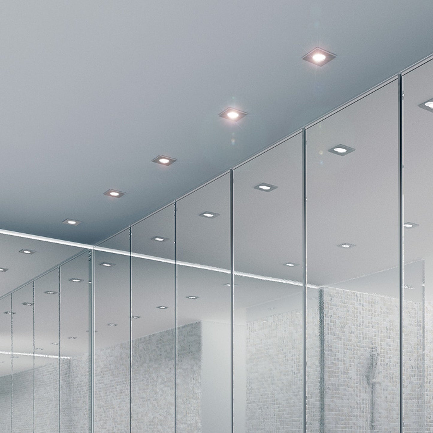 RENDL recessed light SPLASH SQ recessed chrome 230V LED GU10 8W IP65 R11735 5
