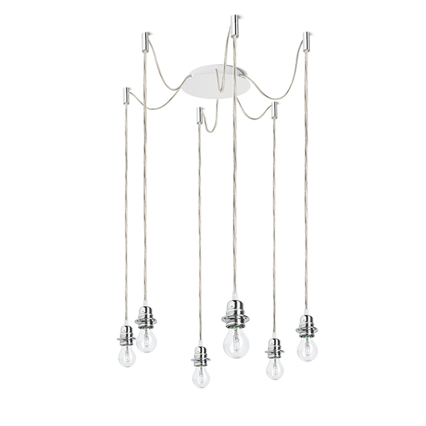 RENDL shades, shade bases, pendent sets KOMBIX 6 pendant set WB+TC+CHF 230V LED E27 6x15W R11783 4