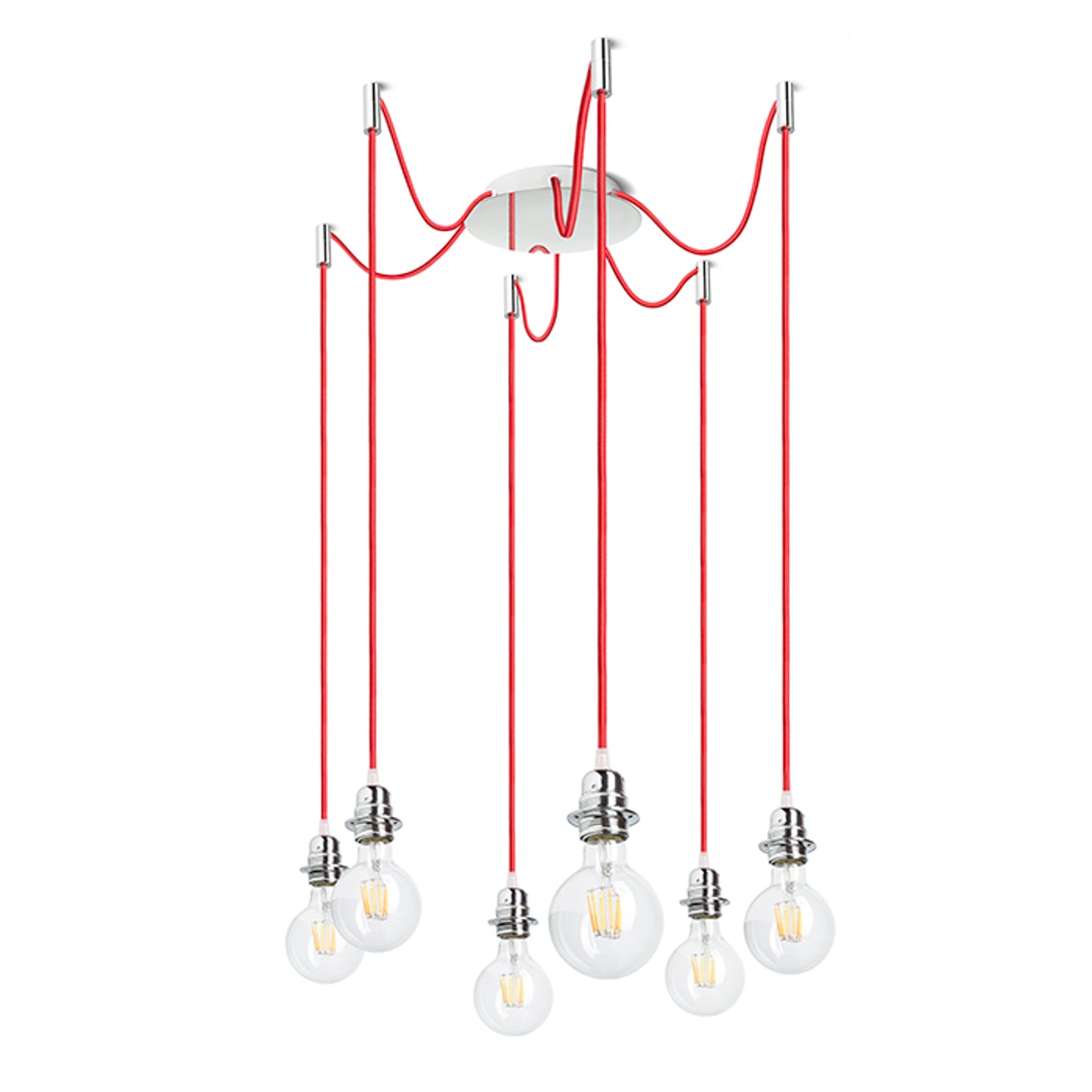 RENDL shades, shade bases, pendent sets KOMBIX 6 pendant set CHB+RC+CHF 230V LED E27 6x15W R11786 1