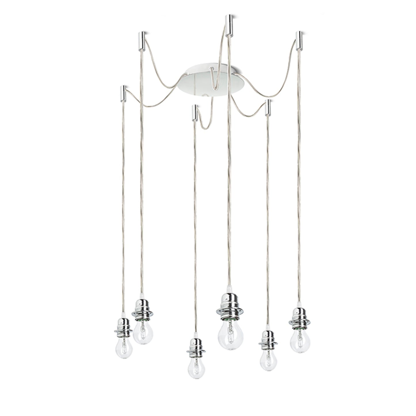 RENDL shades, shade bases, pendent sets KOMBIX 6 pendant set CHB+TC+CHF 230V LED E27 6x15W R11789 3