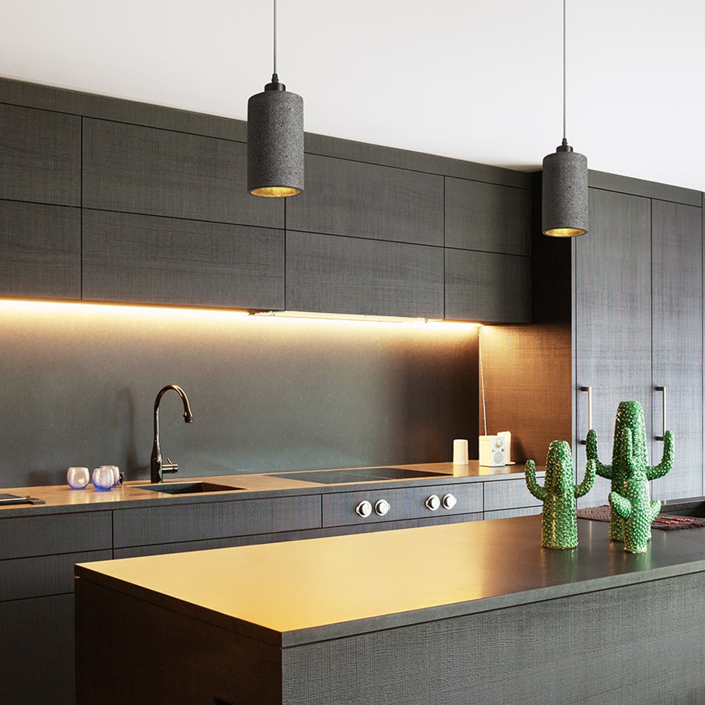 RENDL pendant lamp CAMINO pendant cement 230V LED E27 15W R13297 3