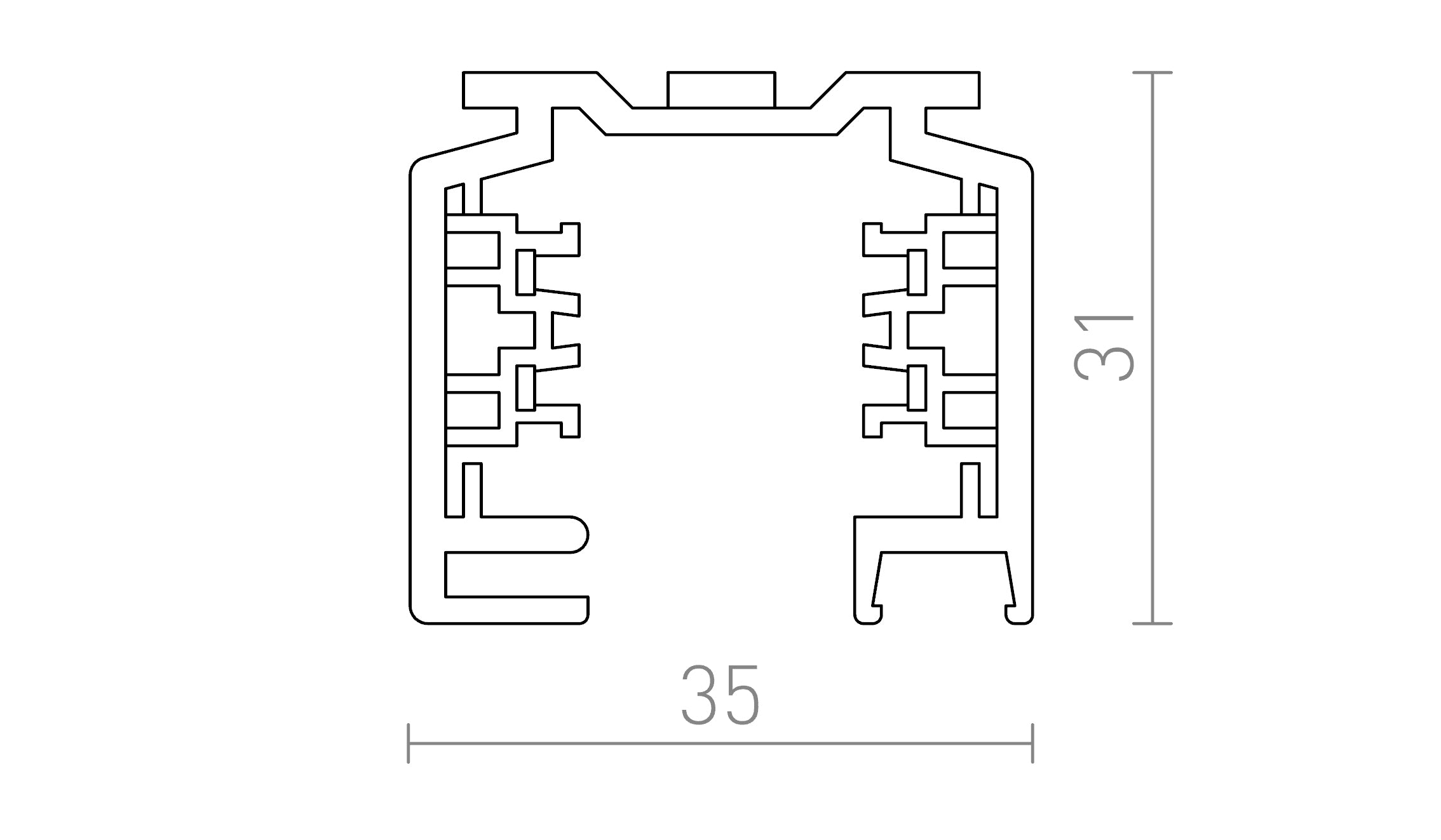EUTRAC ШИНА 1M - Product sketch