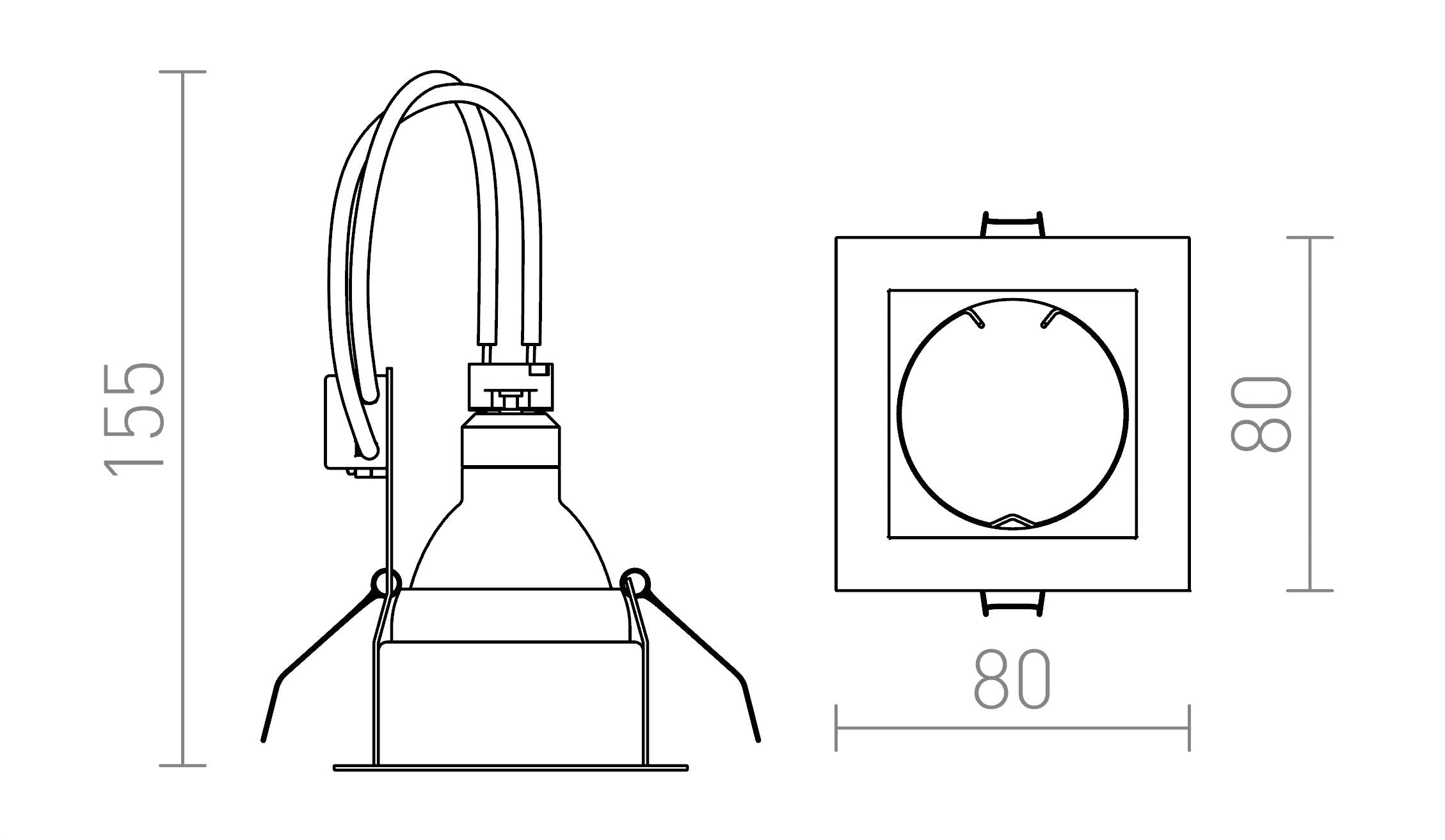 MERIKO GU5,3 фиксирана лампа - Product sketch