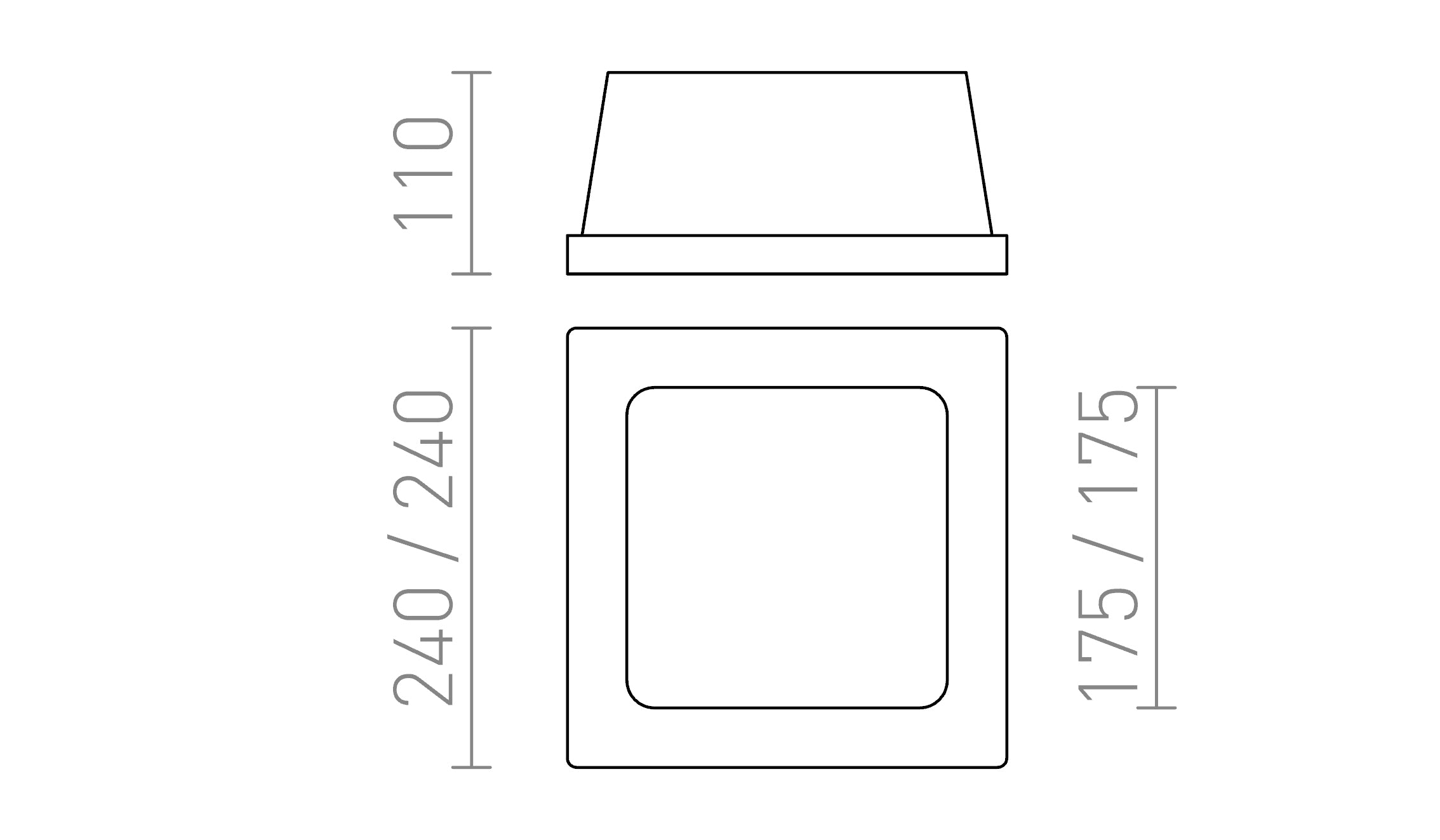 MIA SQ вградена лампа - Product sketch