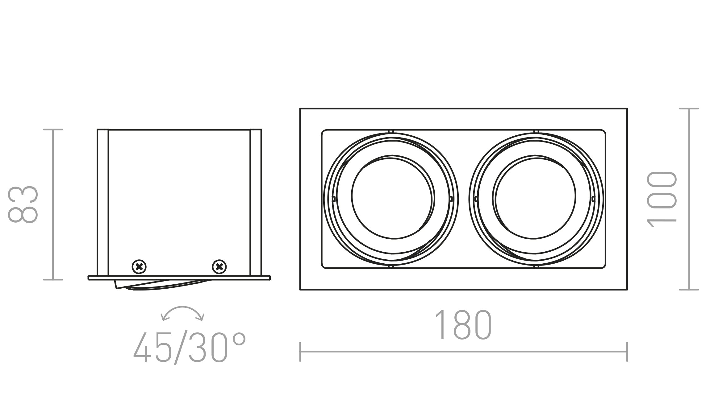 FIZZ II inclinabile lampada - Product sketch