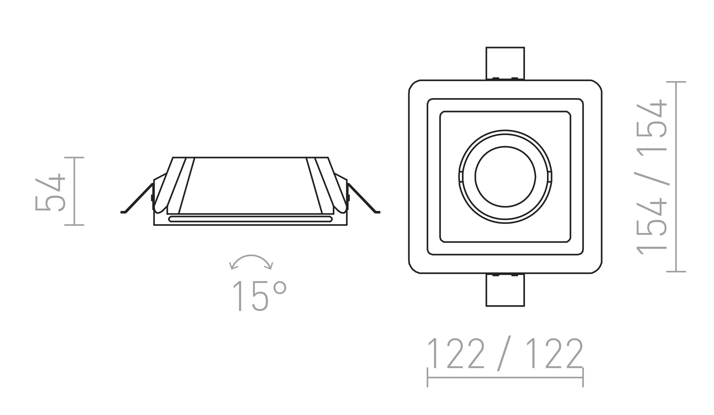 DINO SQ GU10 directional lamp - Product sketch