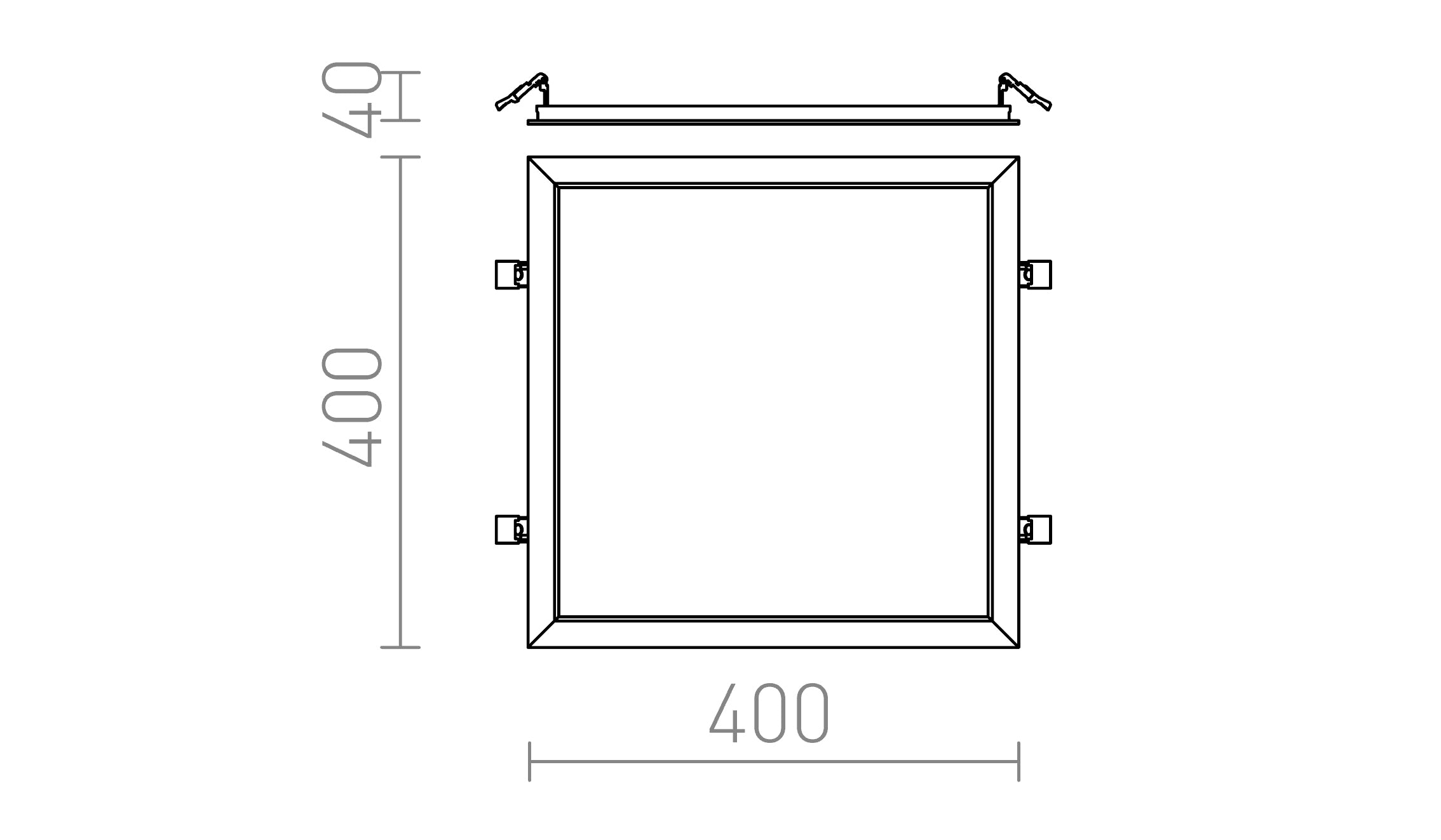 STRUCTURAL LED 40x40 вградена лампа - Product sketch