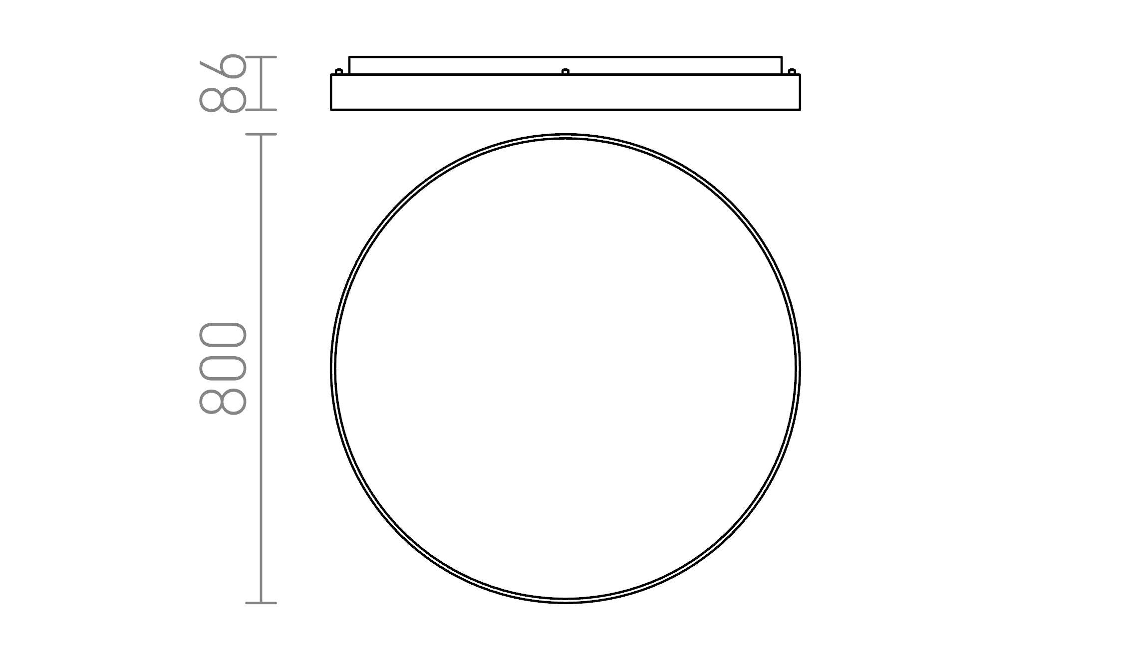 MENSA R 80 таванна лампа - Product sketch