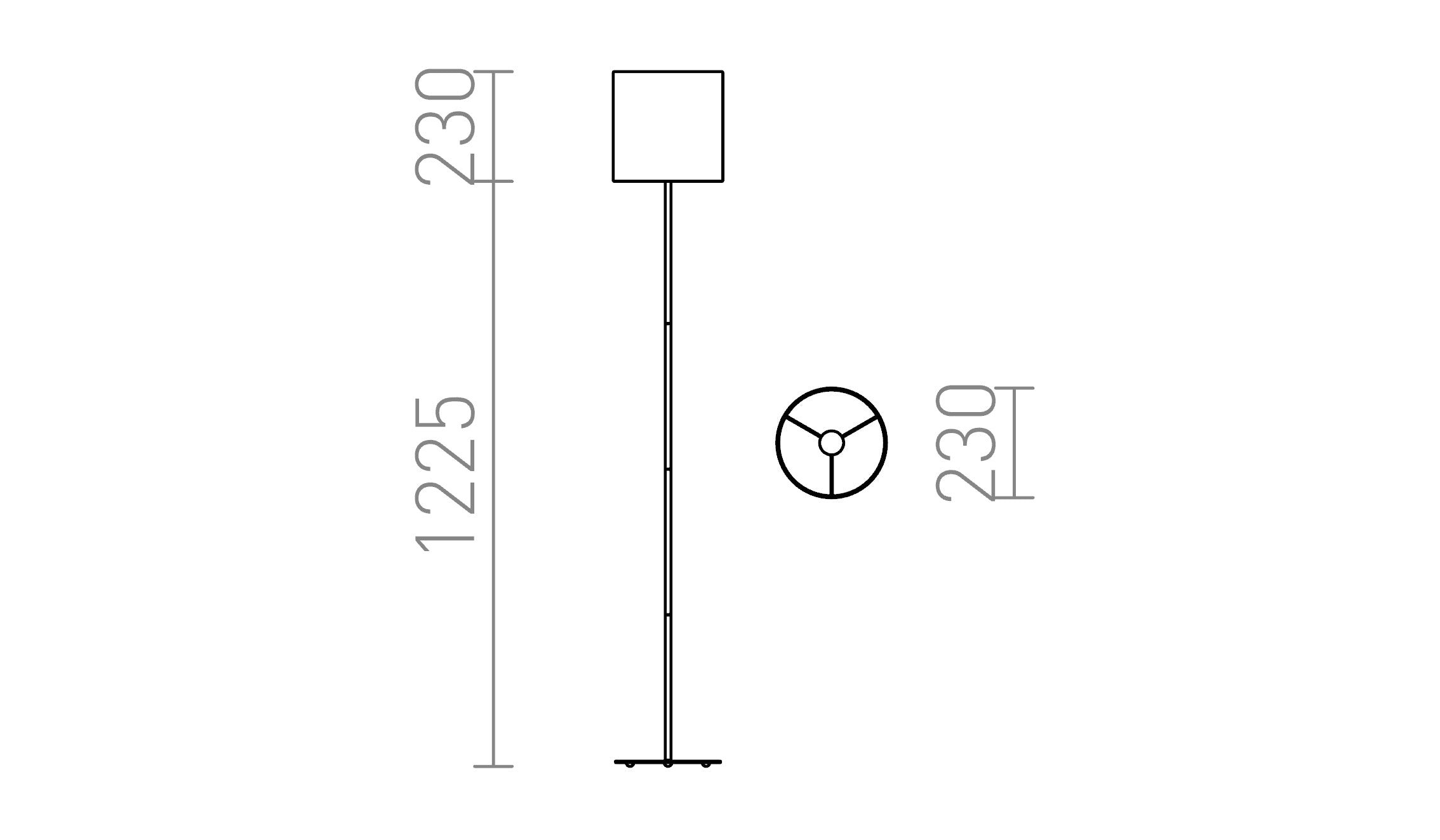 ETESIAN  φωτιστικό δαπέδου λαμπτήρας - Product sketch