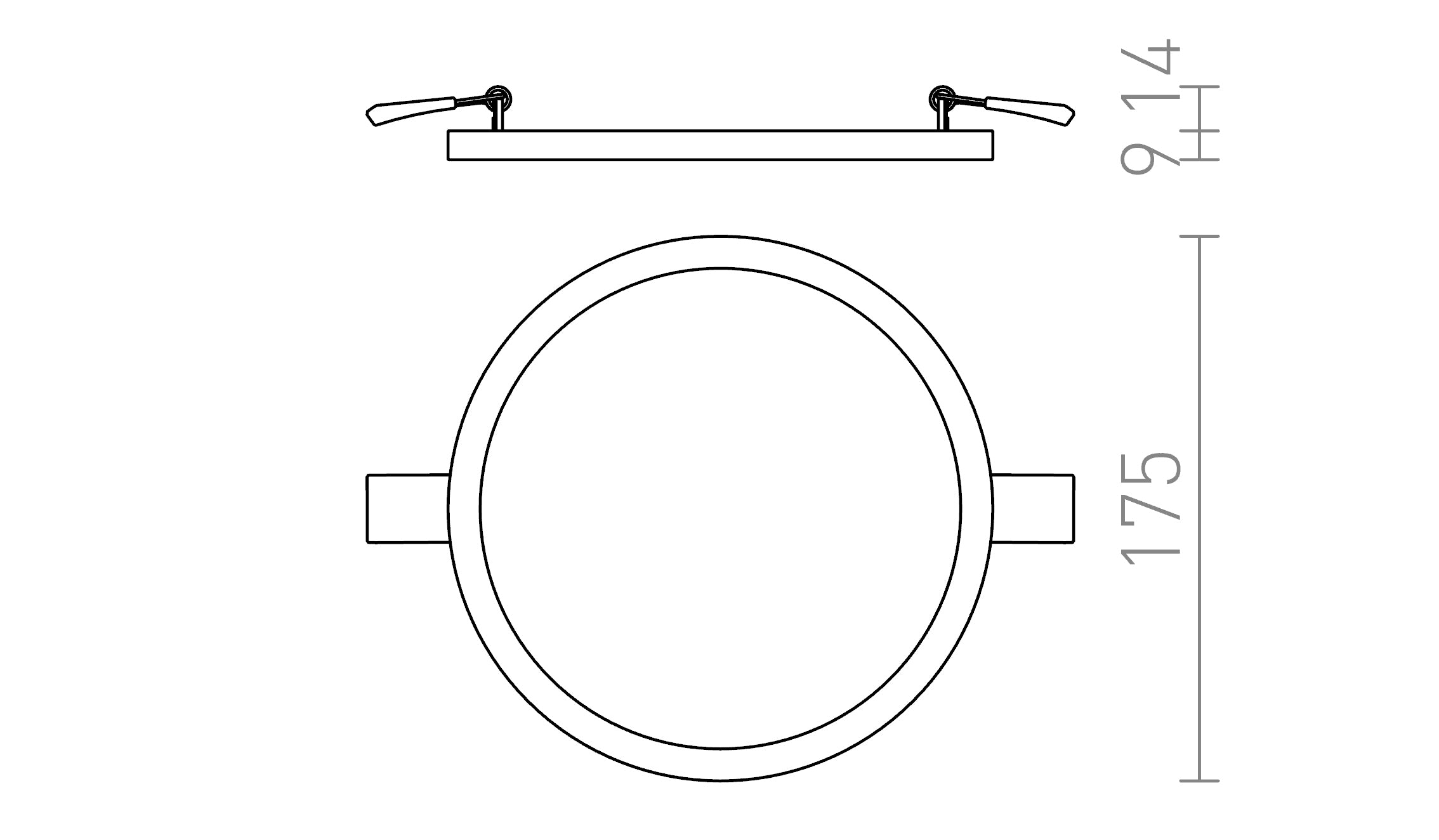 HUE R 17 vgradna lampa - Product sketch