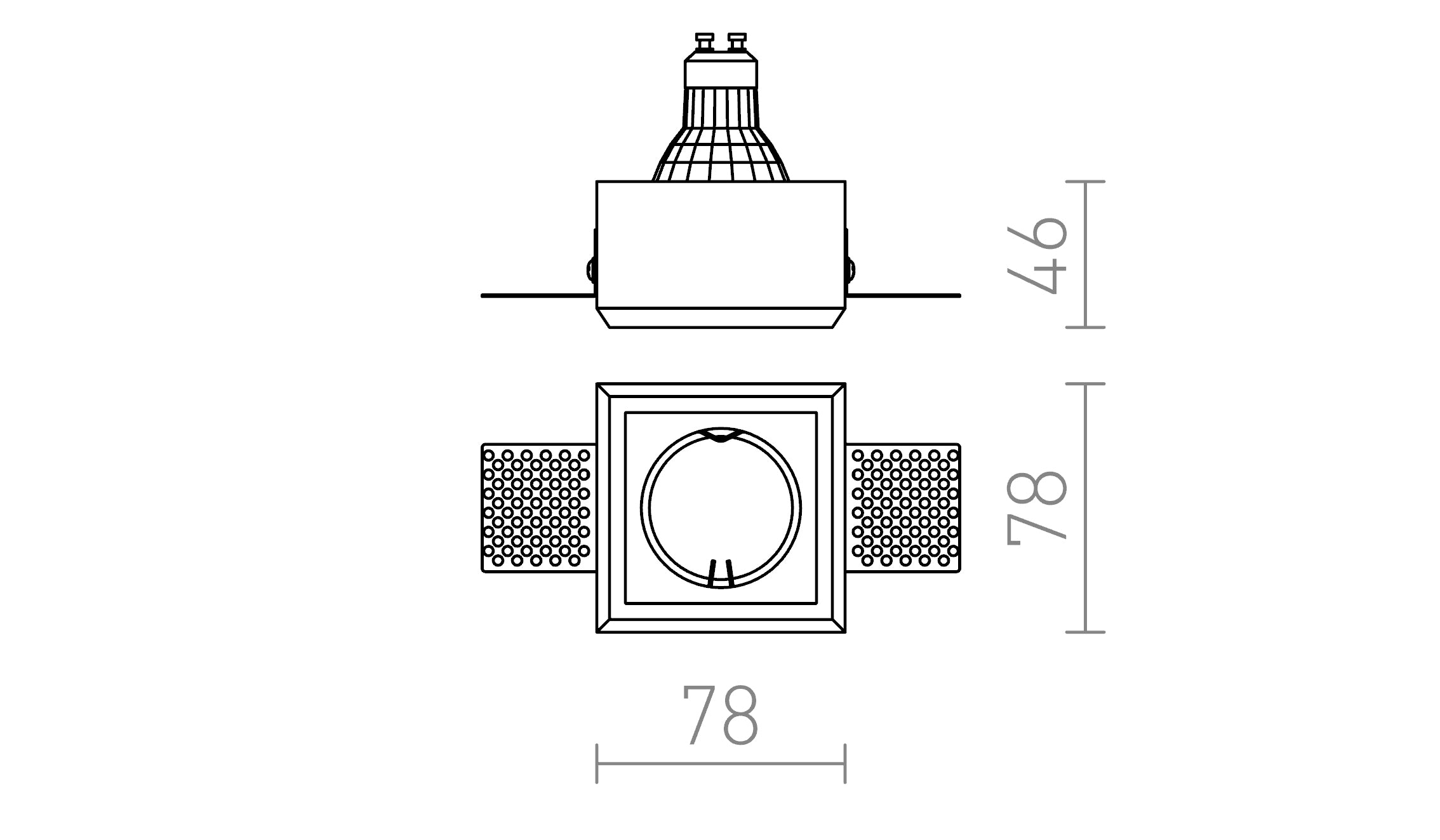 QUO SQ I vgradna lampa - Product sketch
