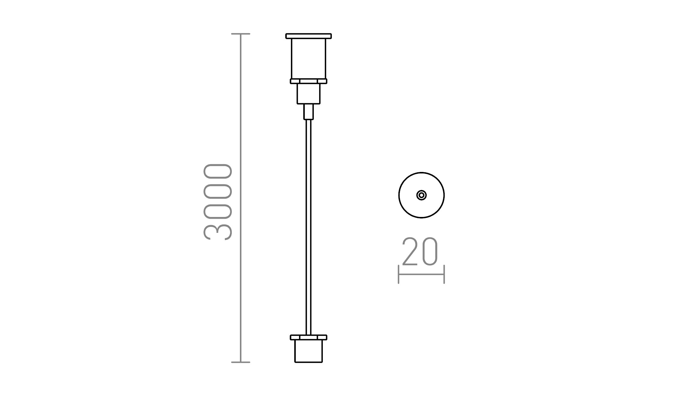 EUTRAC ВИСЯЩО МЕТАЛНО ВЪЖЕ 3М - Product sketch