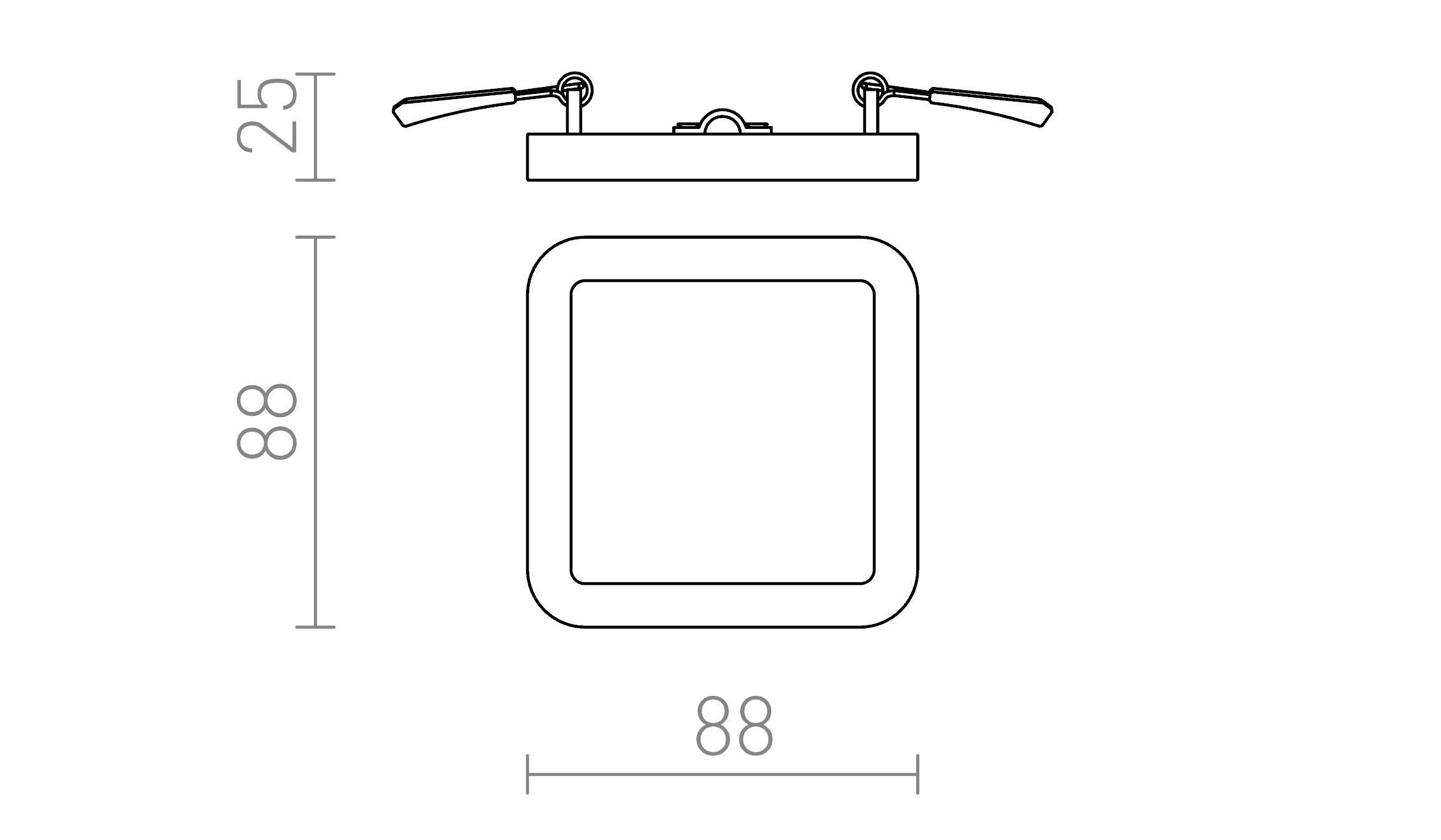 HUE SQ 9 DIMM ВГРАДЕНА - Product sketch