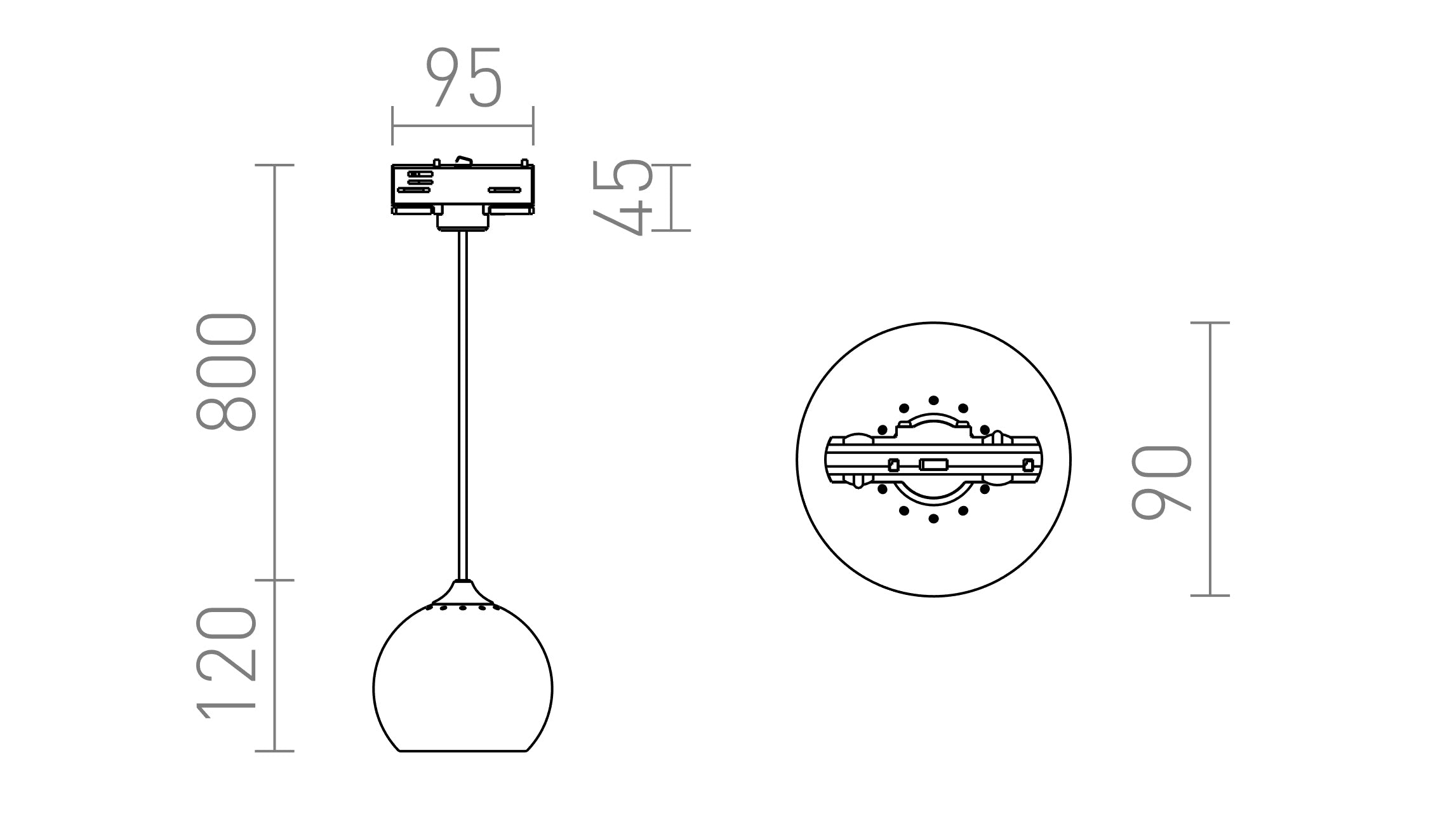DESTY  pour rail triphasé - Product sketch