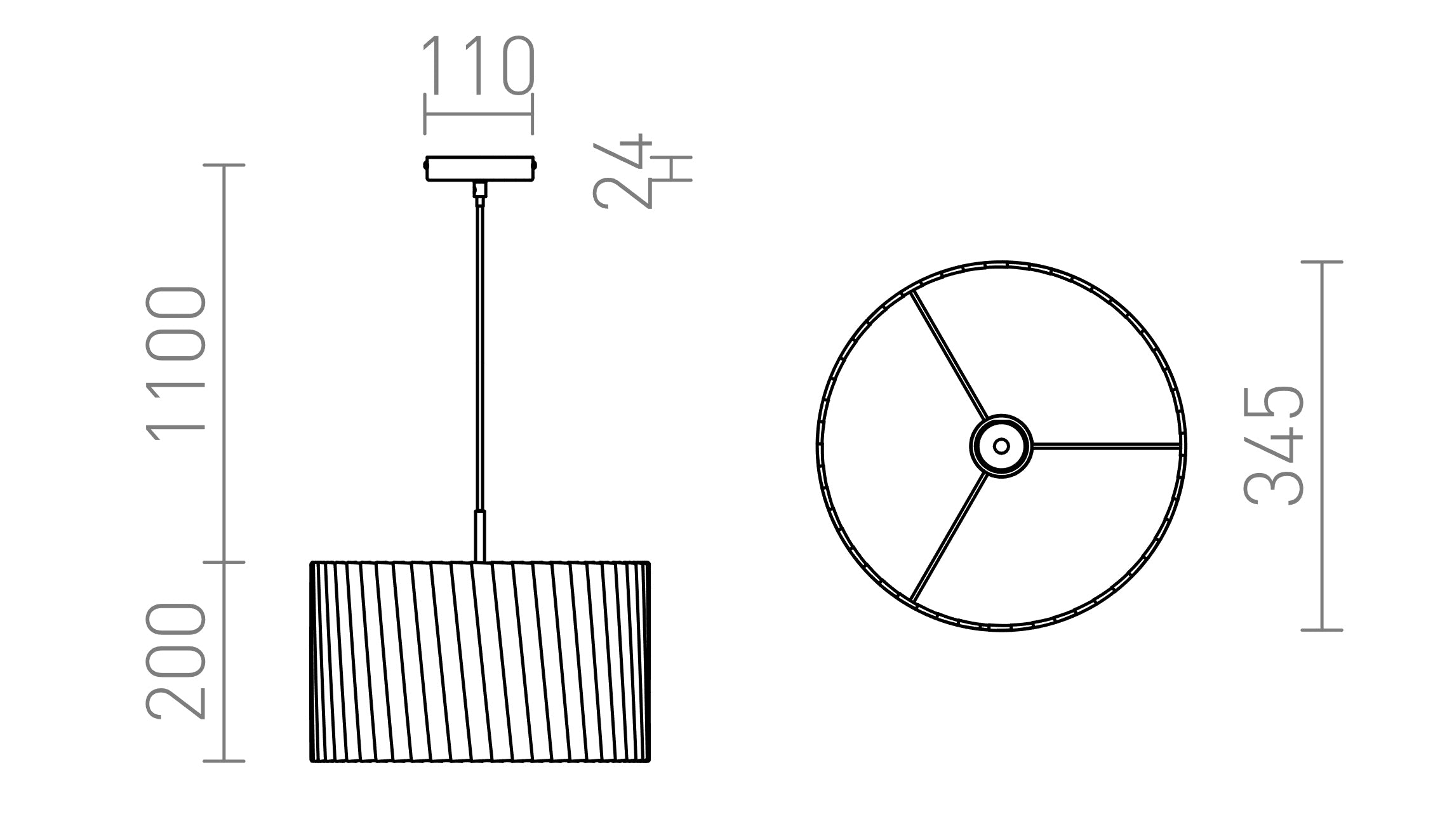 GLAMOUR 35/20 висяща лампа - Product sketch
