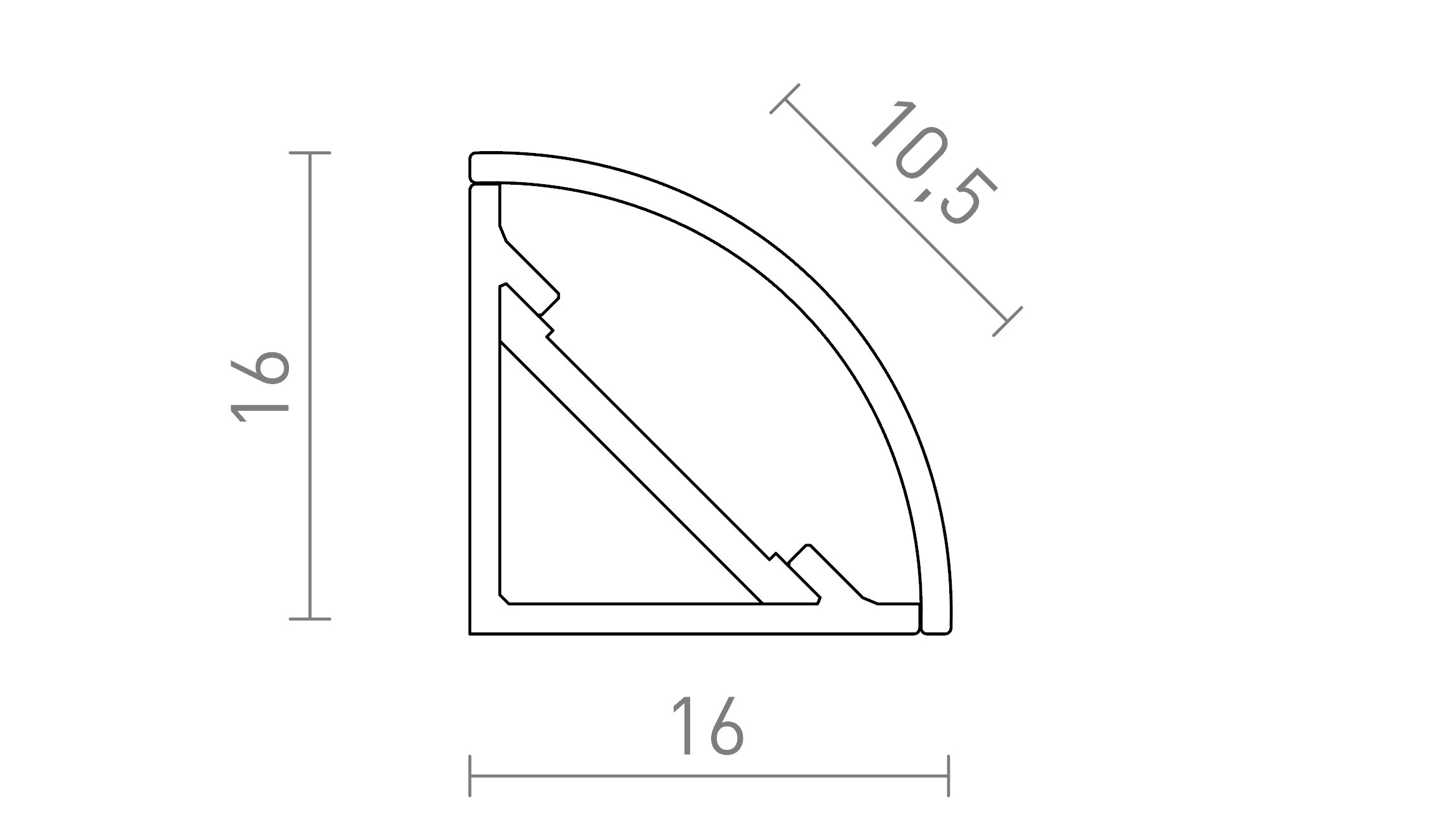 LED PROFIL E PŘISAZENÝ - Schéma produktu