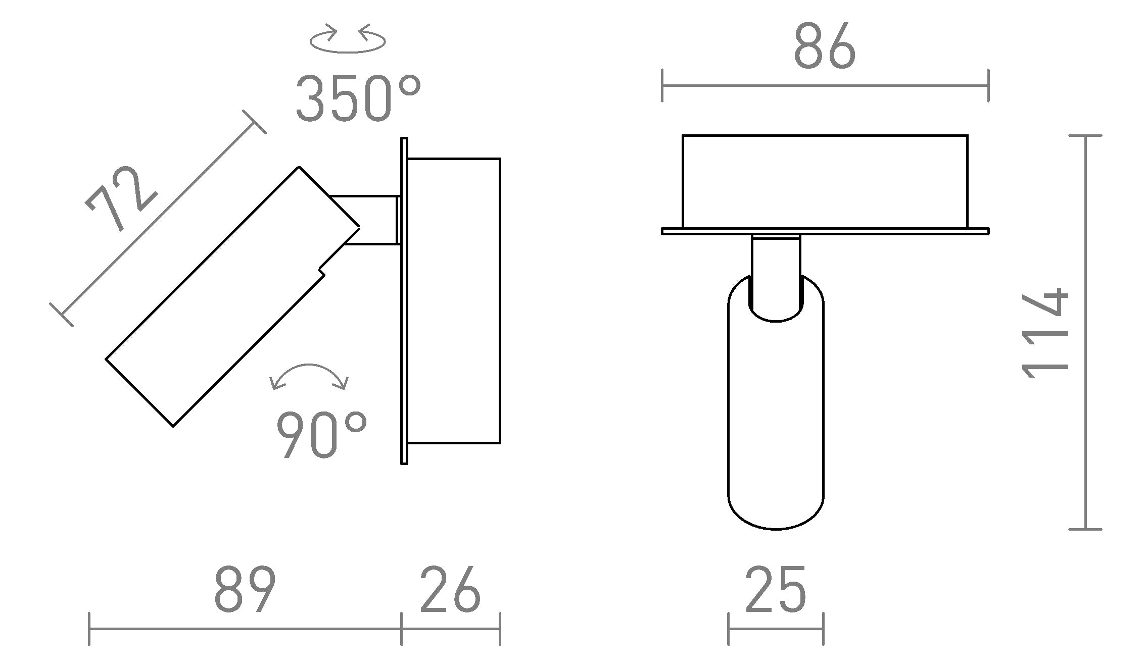 MIG  стенна лампа - Product sketch