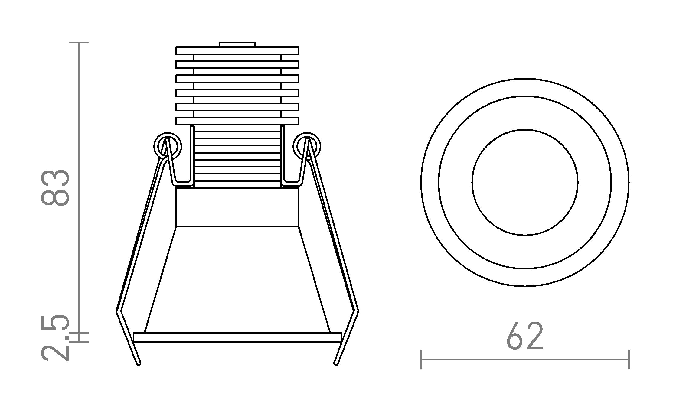OWEN  DIMM embutida lâmpada - Product sketch